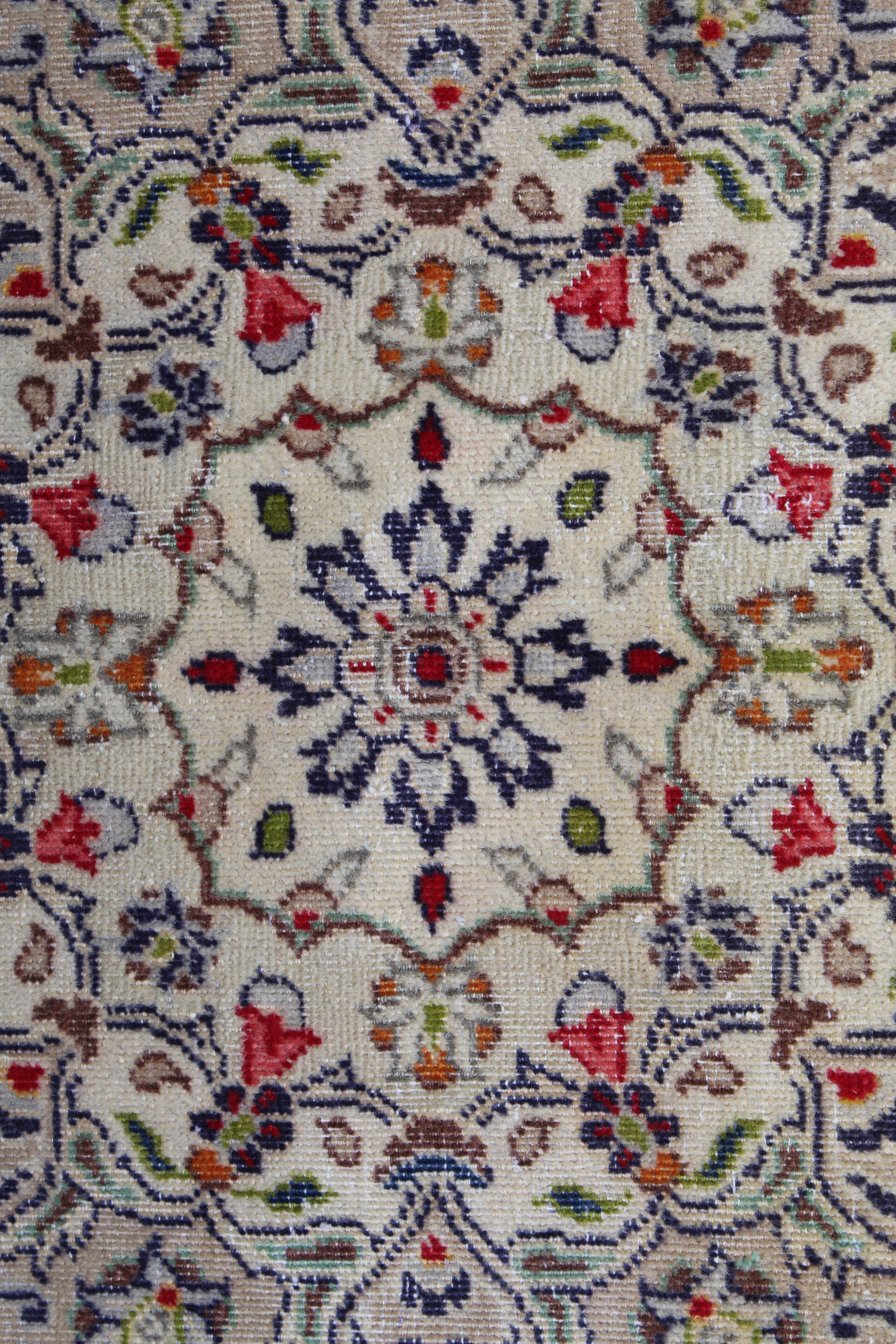 7'4 x 10'10 Vintage Hand-Knotted Persian Kashan Room Size Rug