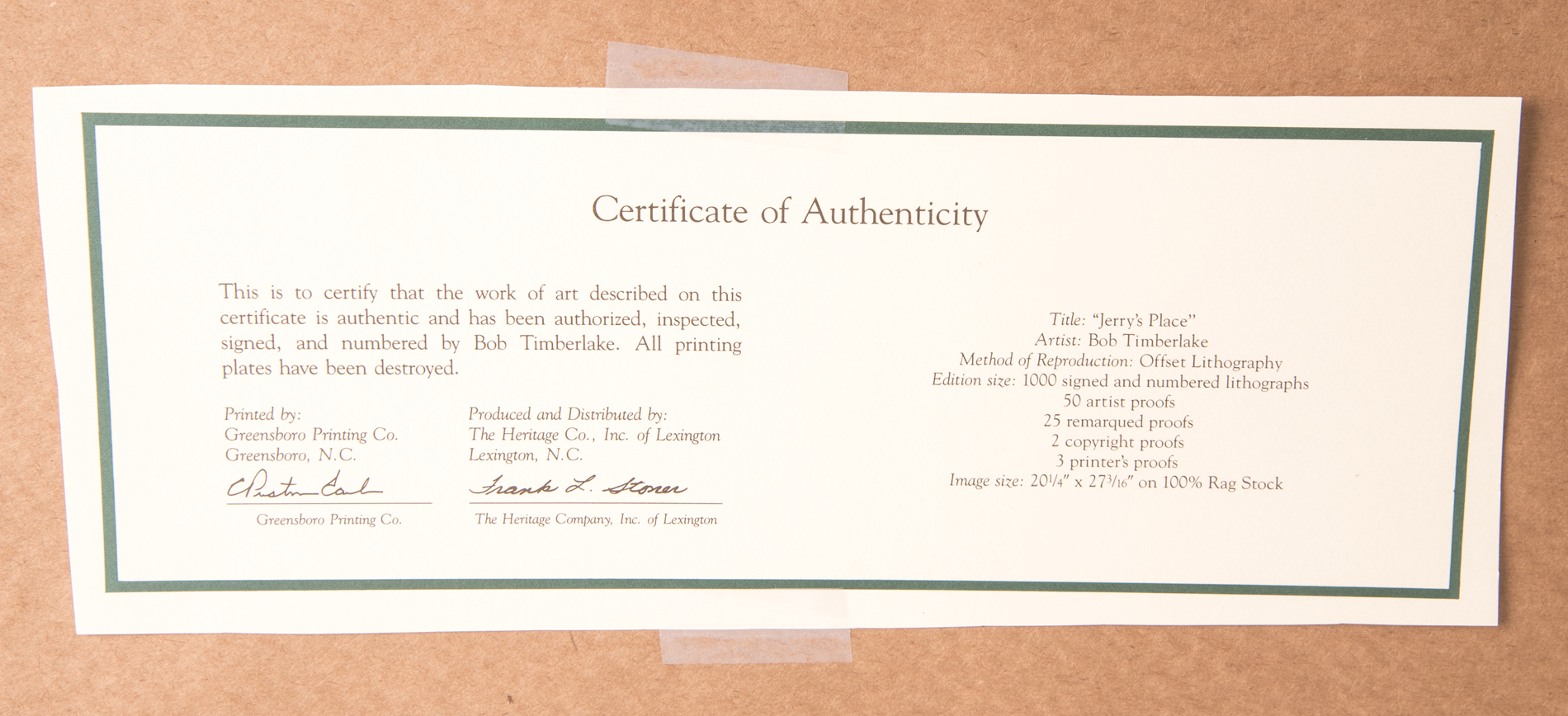 Bob Timberlake Ltd. Ed. Offset Lithograph on Paper "Near Grandfather"