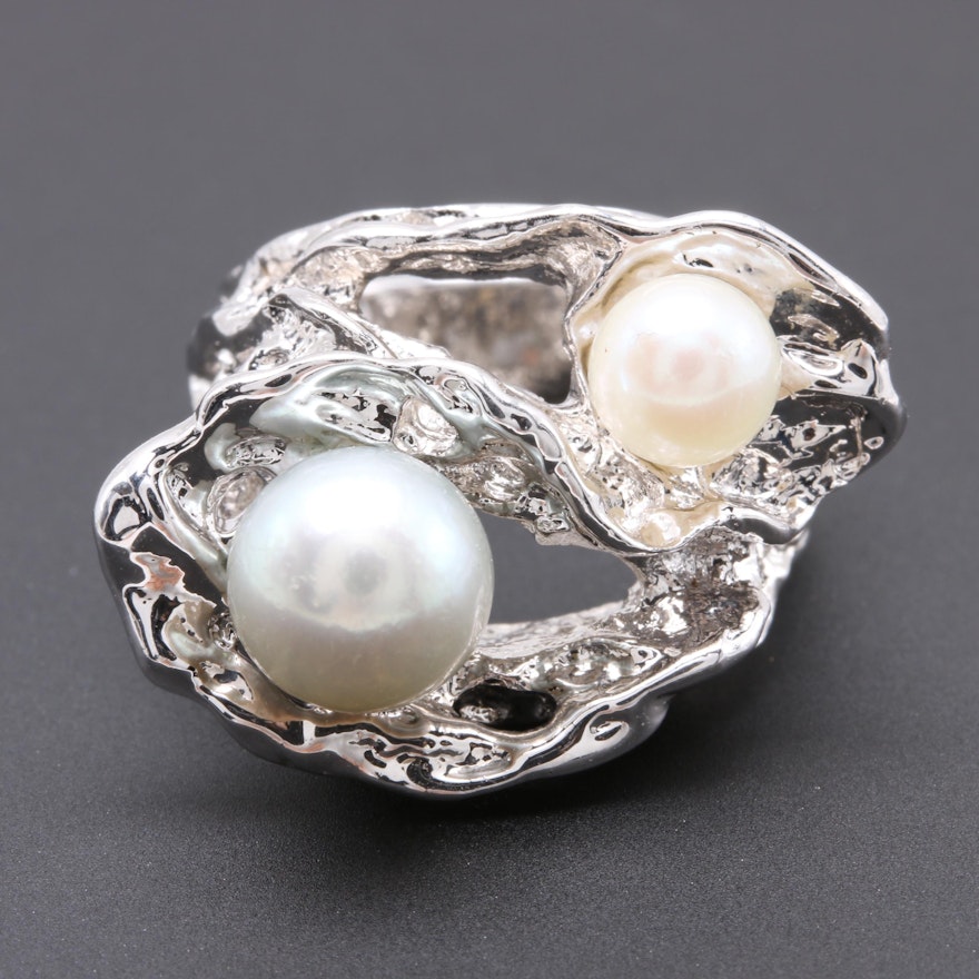 Sterling Silver Cultured Pearl Ring