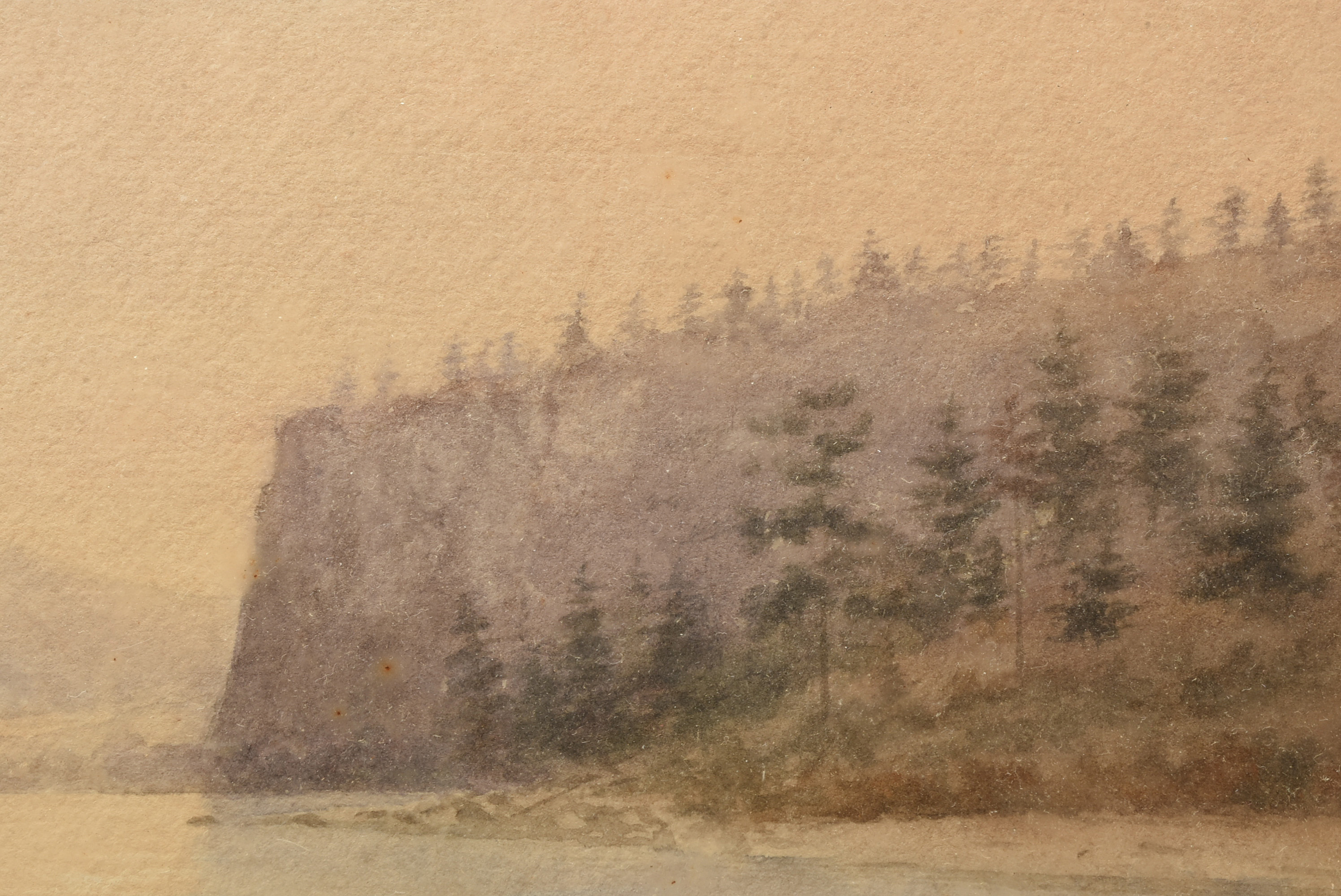 Ralph Earl DeCamp Watercolor Painting on Paper Mountainous River Bank