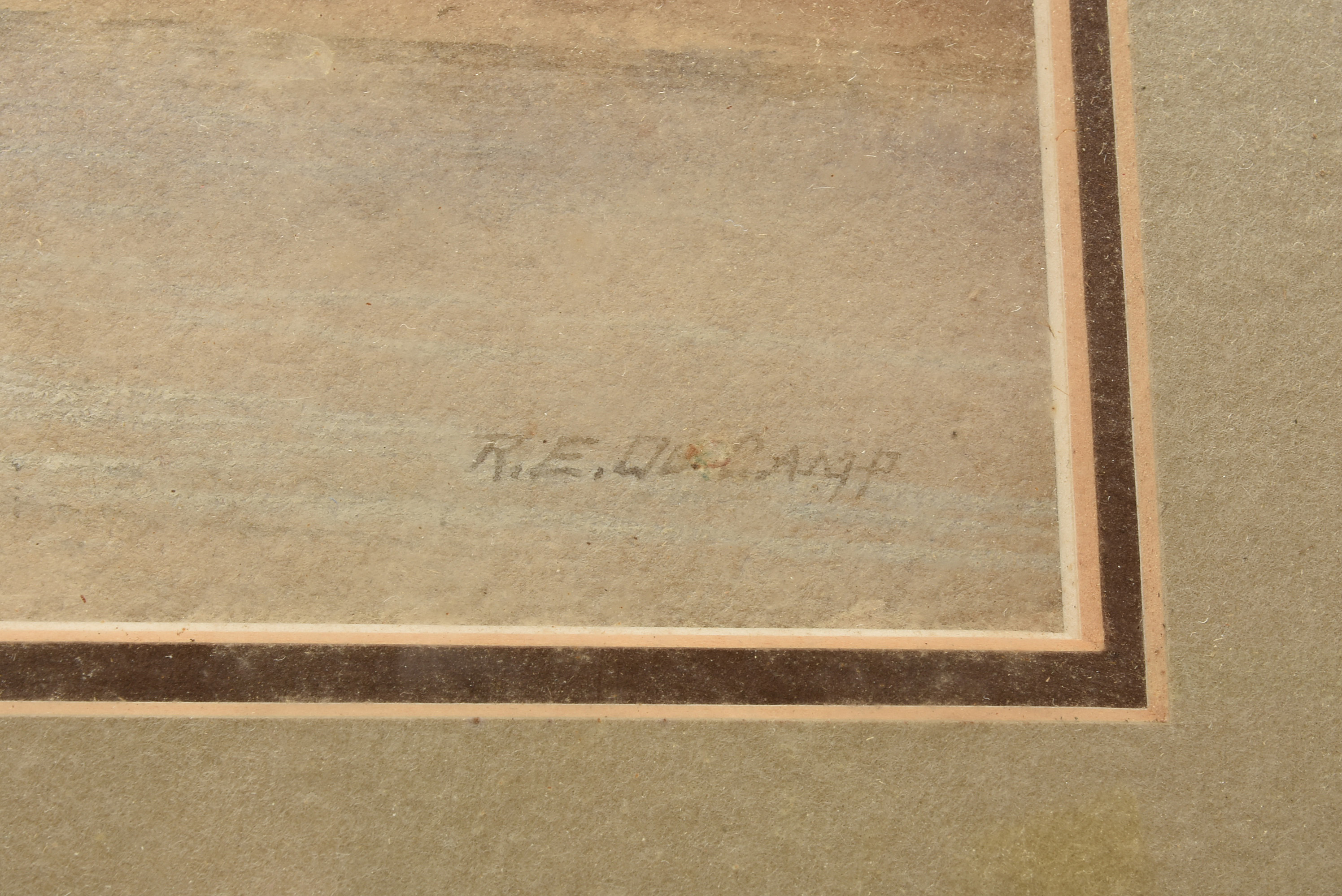 Ralph Earl DeCamp Watercolor Painting on Paper Mountainous River Bank