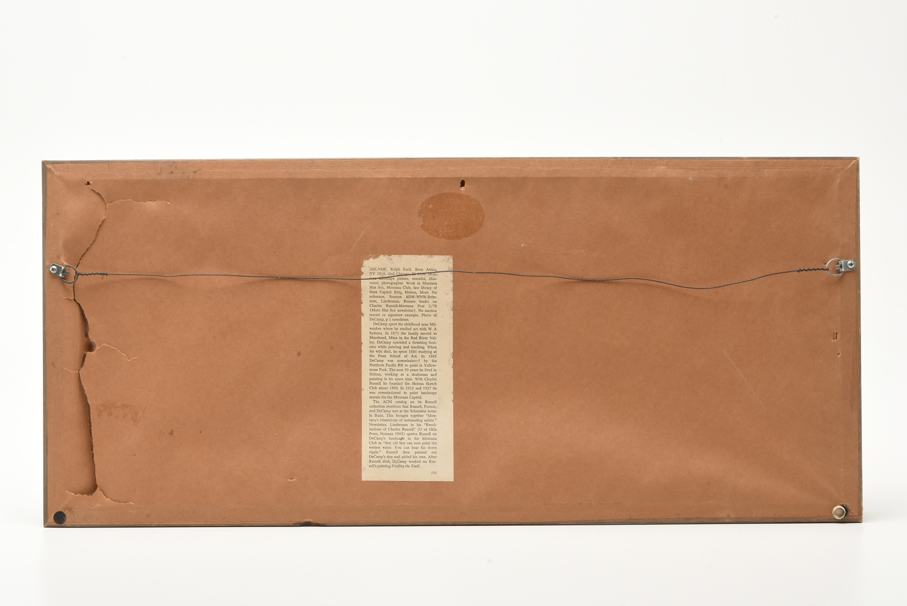 Ralph Earl DeCamp Watercolor Painting on Paper Mountainous River Bank