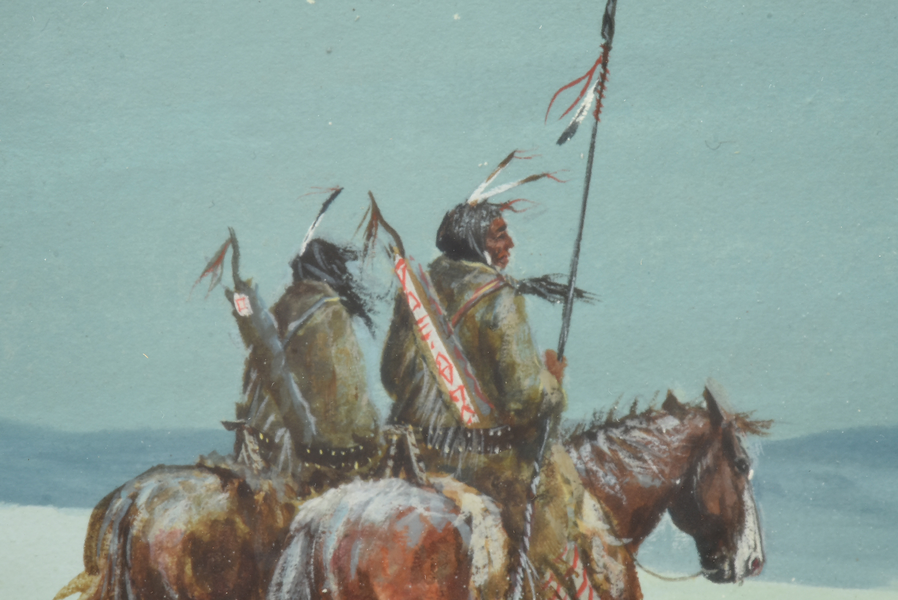 Austin Deuel Watercolor Painting on Paper of a Western Scene