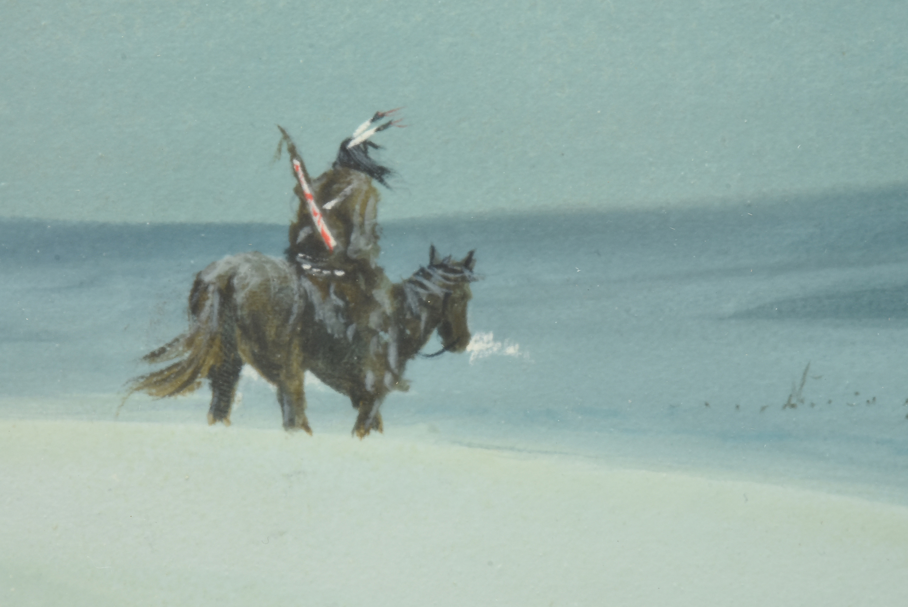 Austin Deuel Watercolor Painting on Paper of a Western Scene