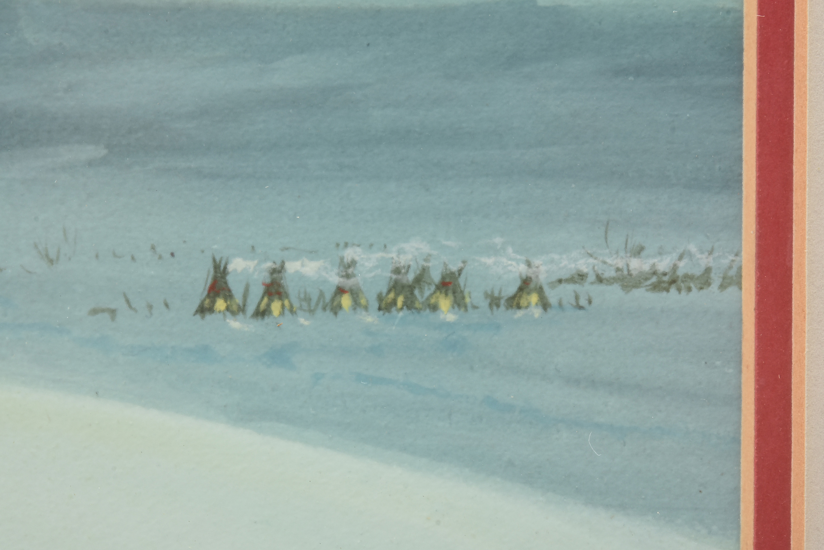 Austin Deuel Watercolor Painting on Paper of a Western Scene