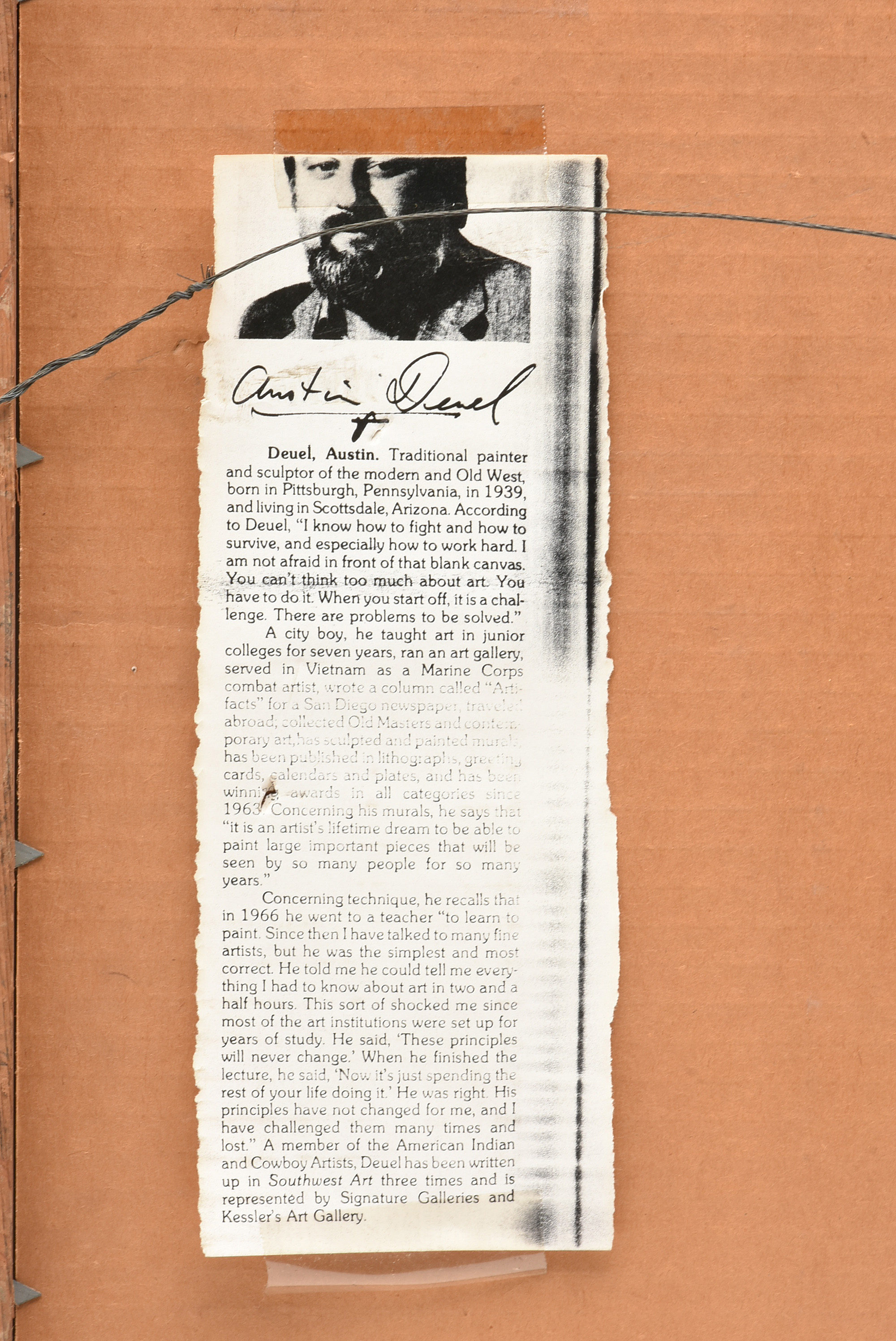 Austin Deuel Watercolor Painting on Paper of a Western Scene