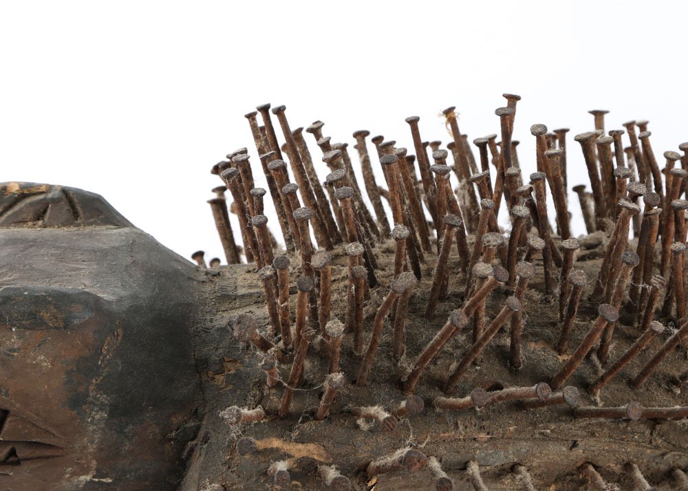 Vintage Bakongo Nkisi Nail Fetish Crocodile Sculpture