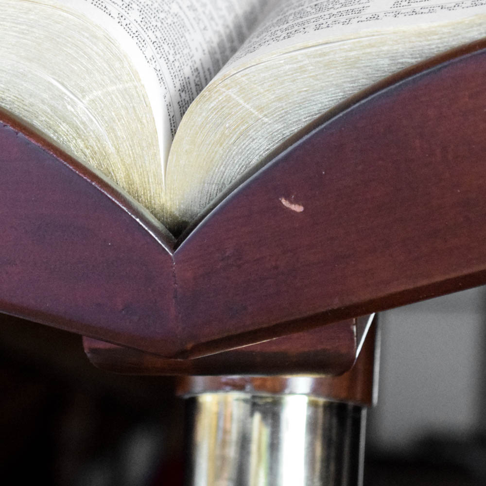 Vintage Book Stand with 1988 Webster's Dictionary