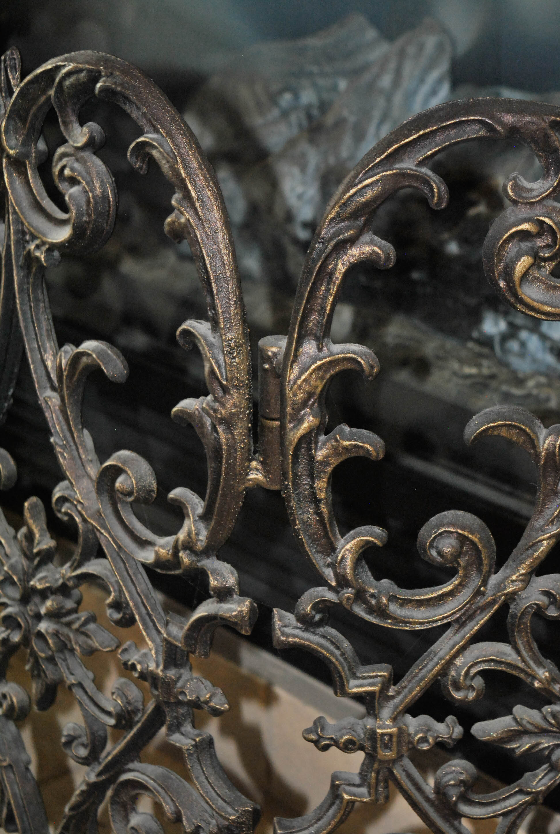 Gothic Style Wrought Metal Fireplace Screen