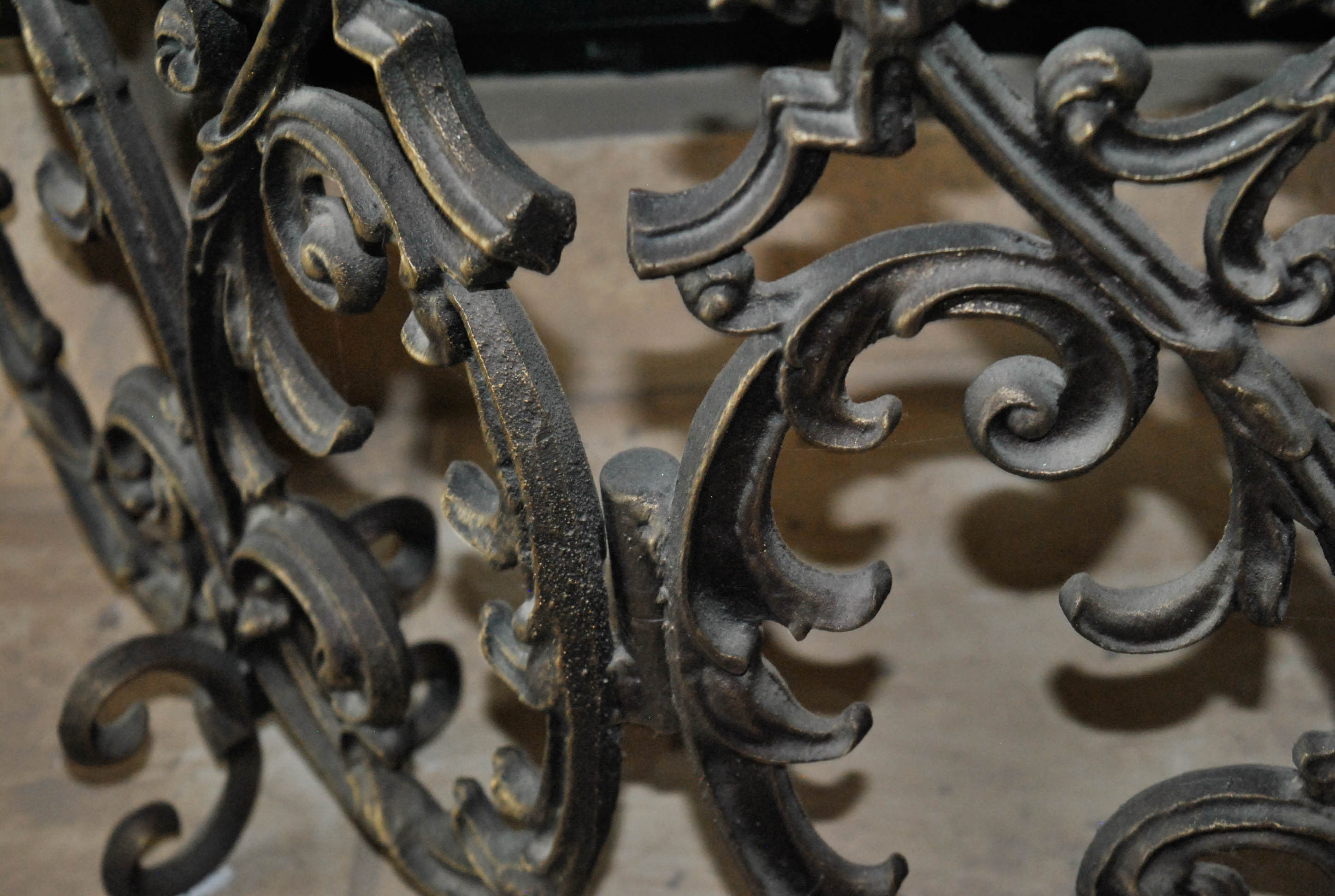 Gothic Style Wrought Metal Fireplace Screen