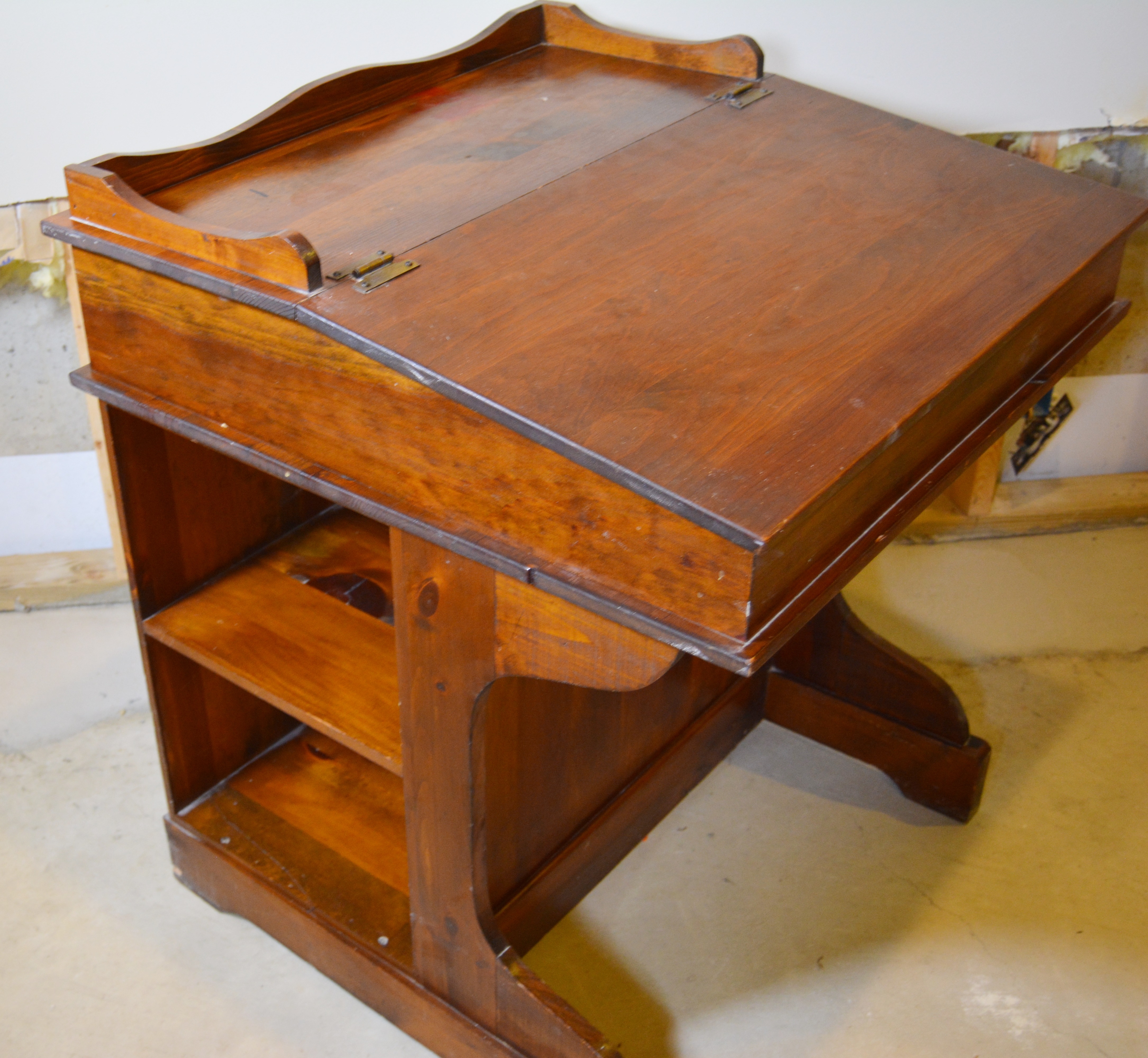 Vintage Davenport Style Captain's Slant Top Desk