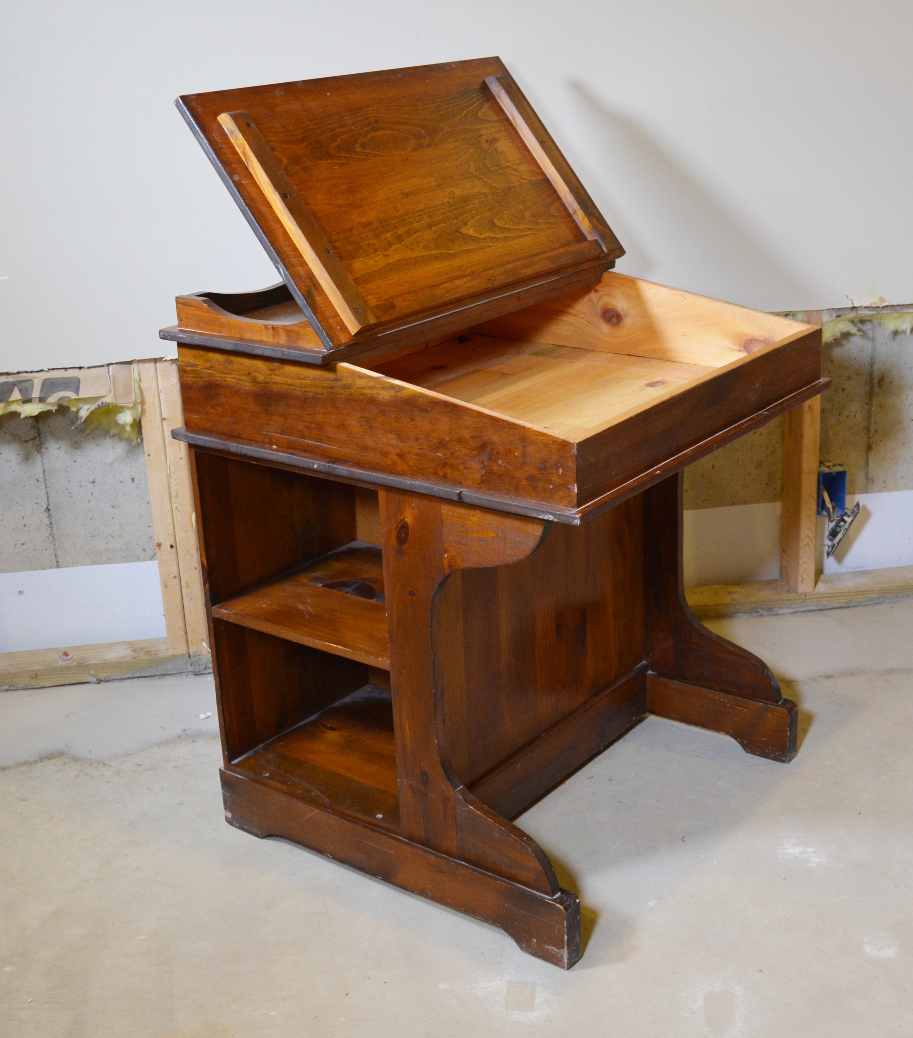 Vintage Davenport Style Captain's Slant Top Desk