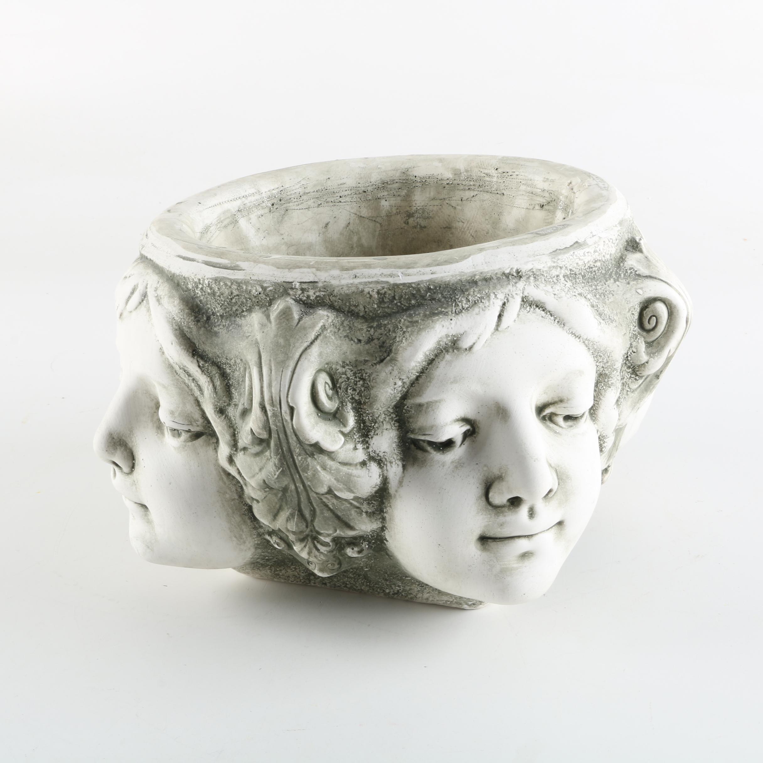 Composite Cherub Themed Planter