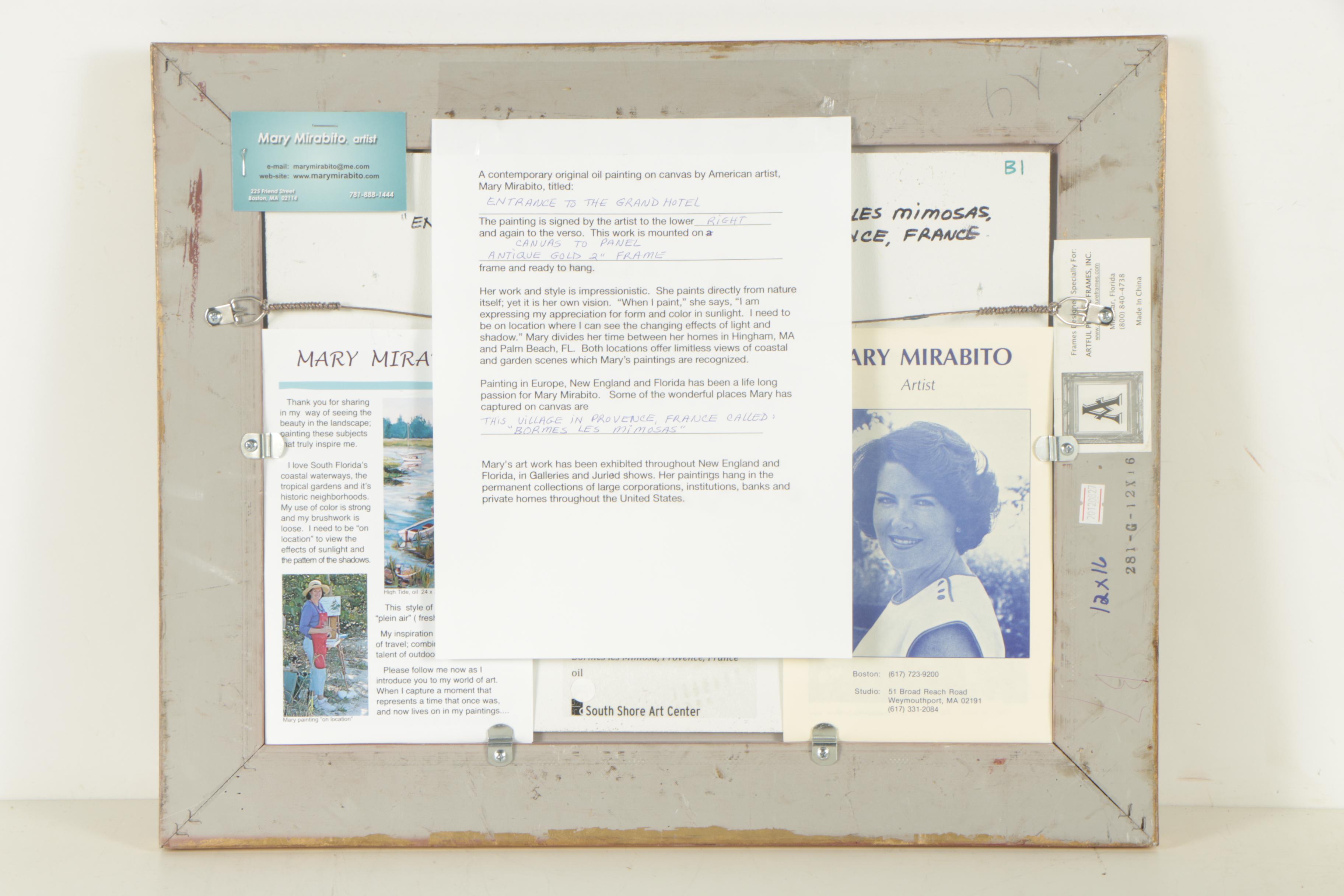 Mary Mirabito Oil Painting "Entrance to the Grand Hotel"