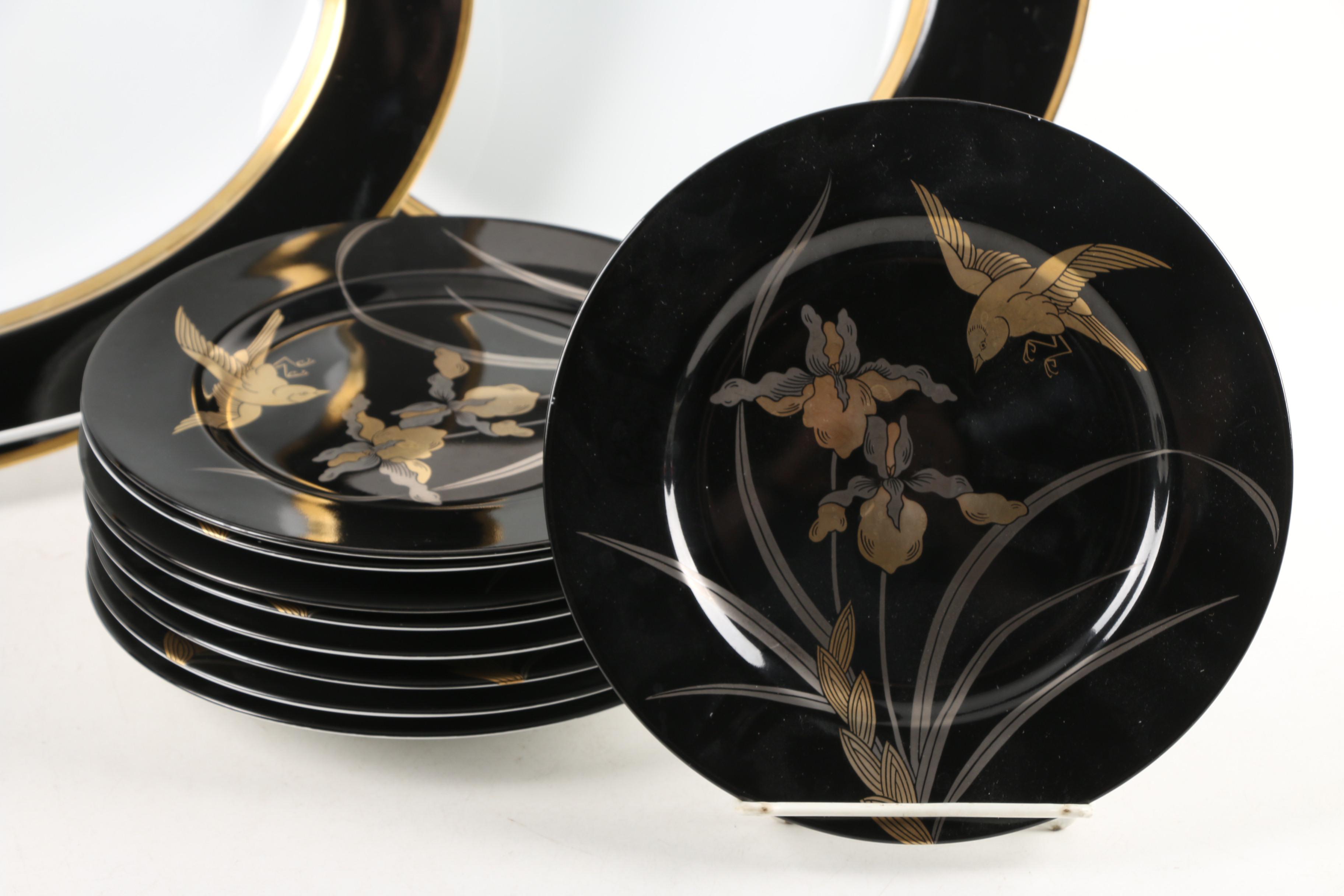 Fitz and Floyd "Oiseau Doré" Porcelain Dinnerware c. 1981