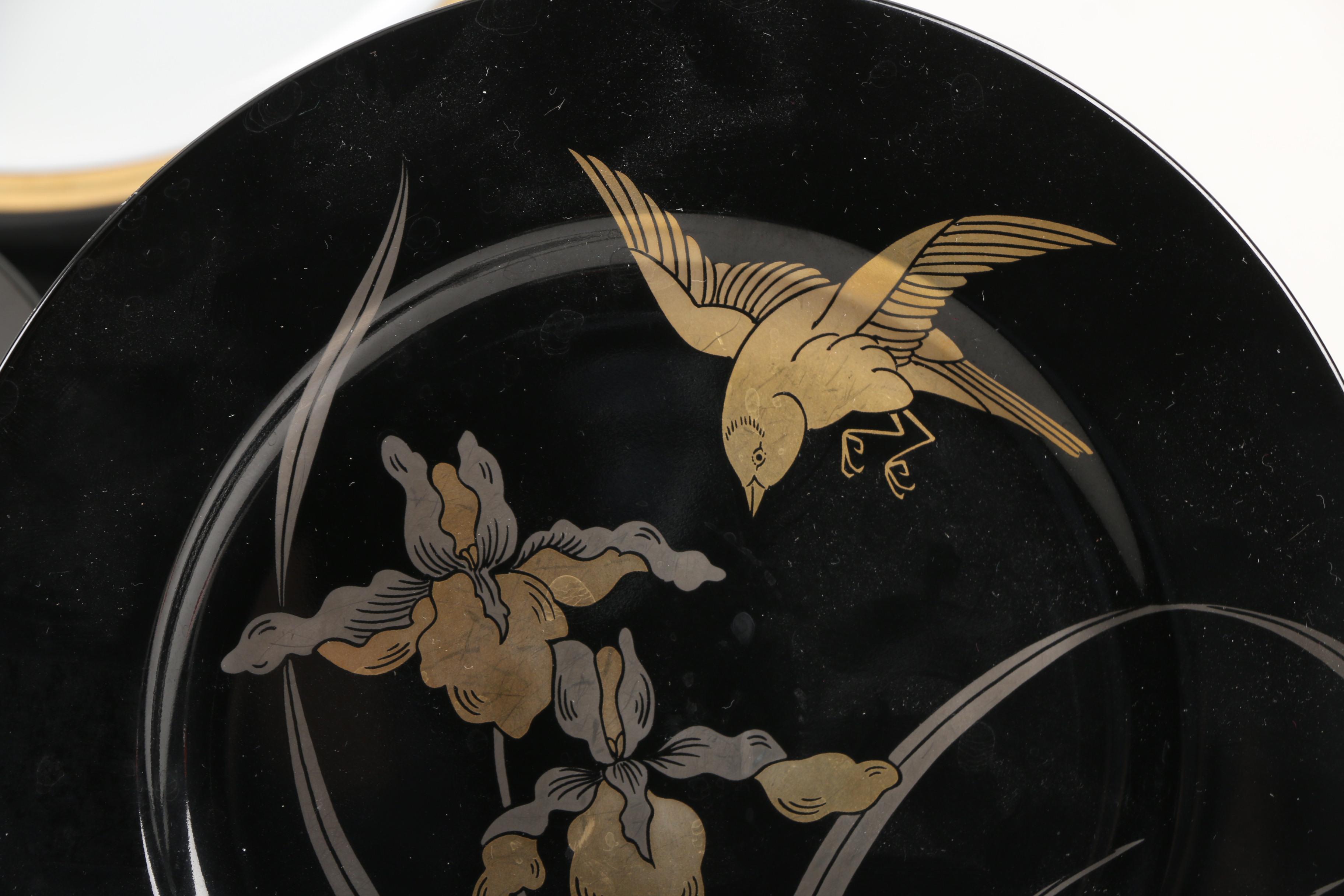 Fitz and Floyd "Oiseau Doré" Porcelain Dinnerware c. 1981