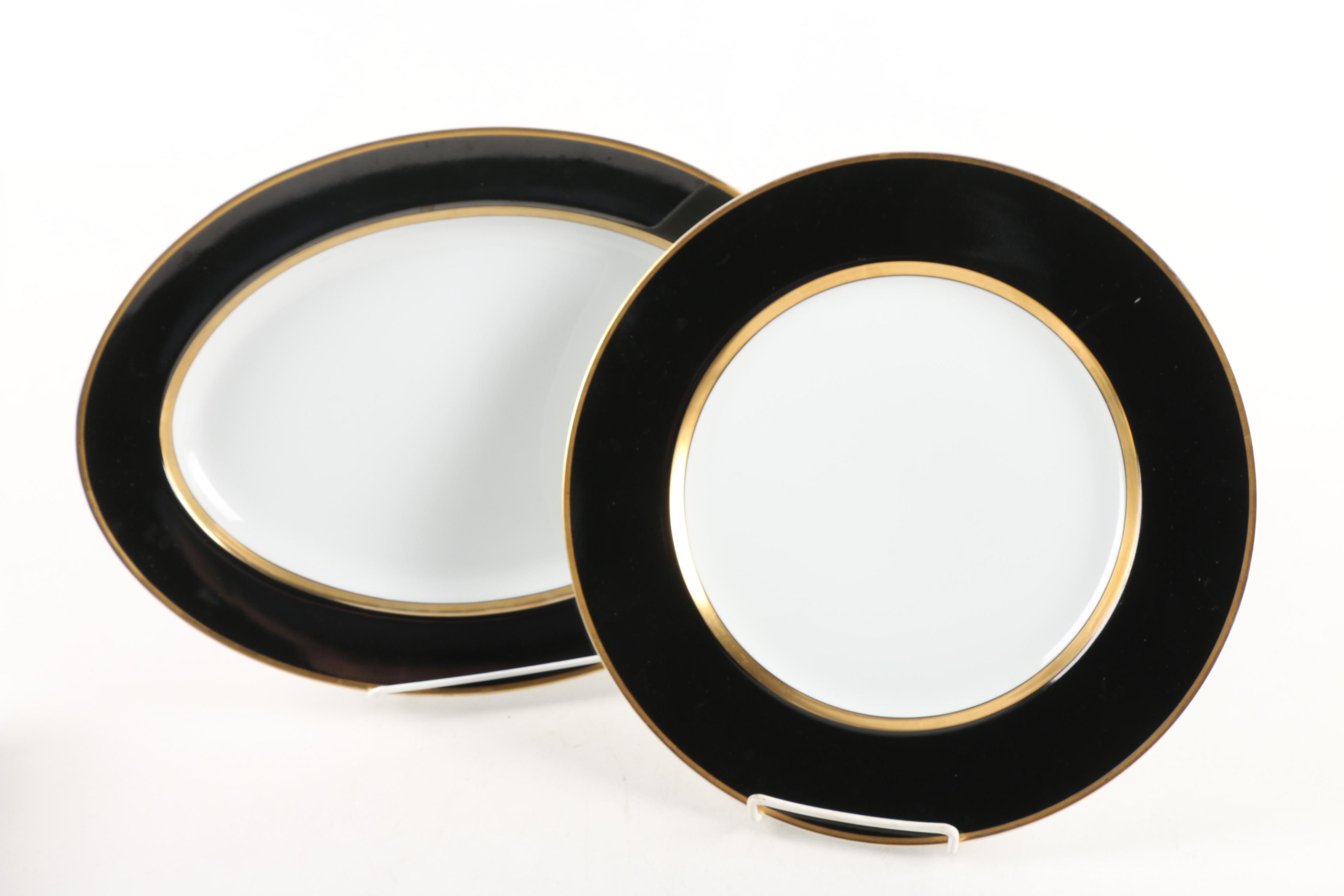 Fitz and Floyd "Oiseau Doré" Porcelain Dinnerware c. 1981