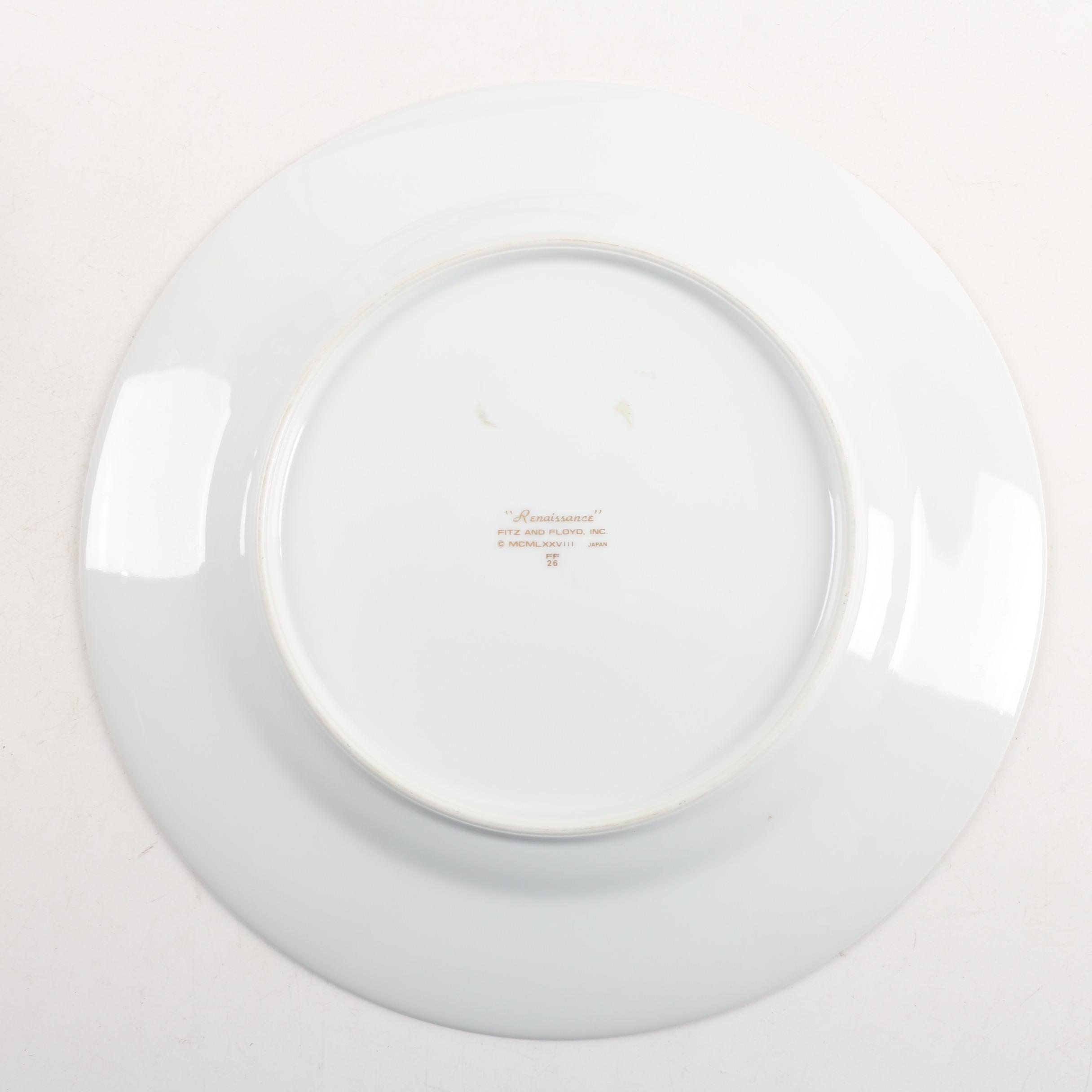 Fitz and Floyd "Oiseau Doré" Porcelain Dinnerware c. 1981