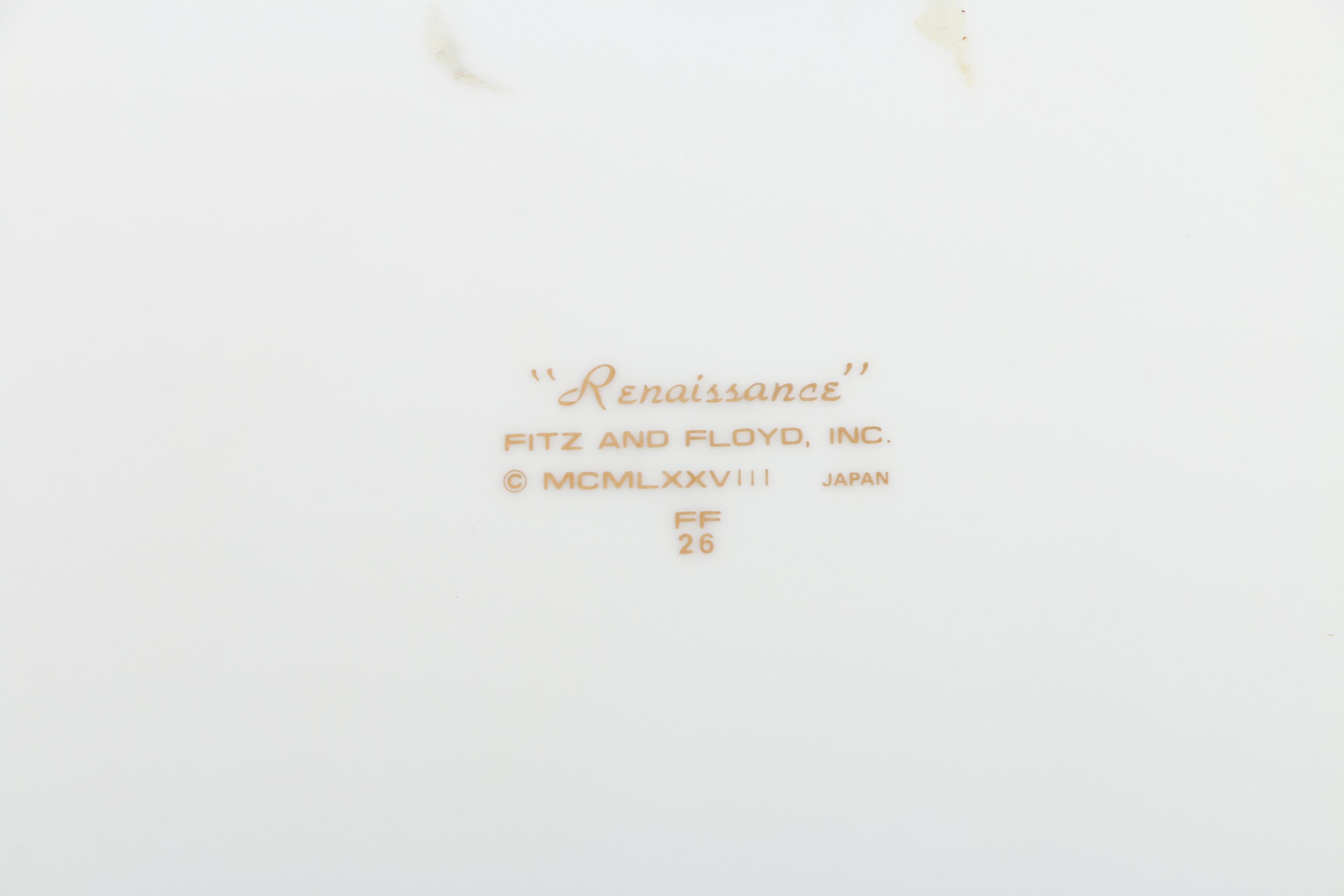 Fitz and Floyd "Oiseau Doré" Porcelain Dinnerware c. 1981