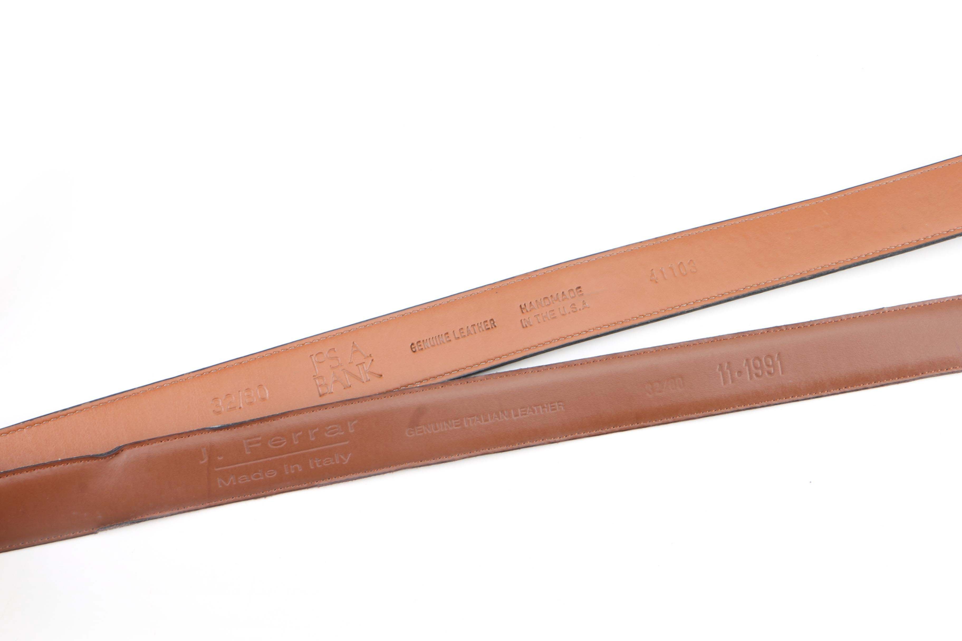 Men's Leather Belts Including Tommy Hilfiger and J. Ferrar