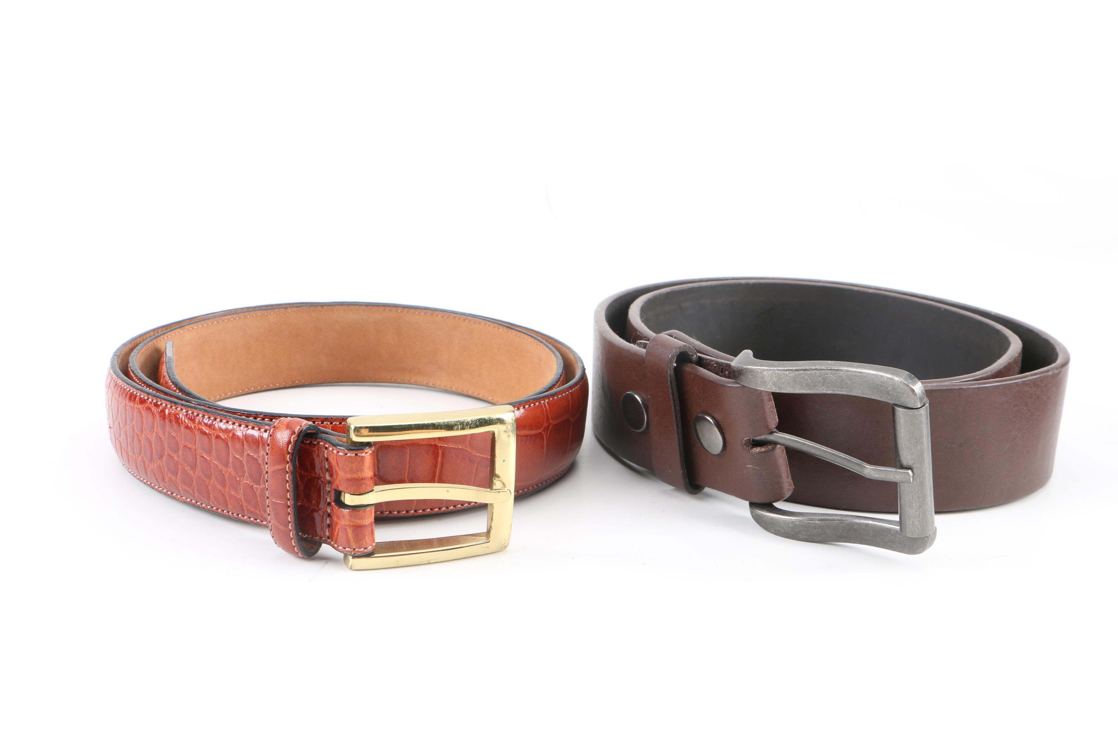 Men's Leather Belts Including Tommy Hilfiger and J. Ferrar