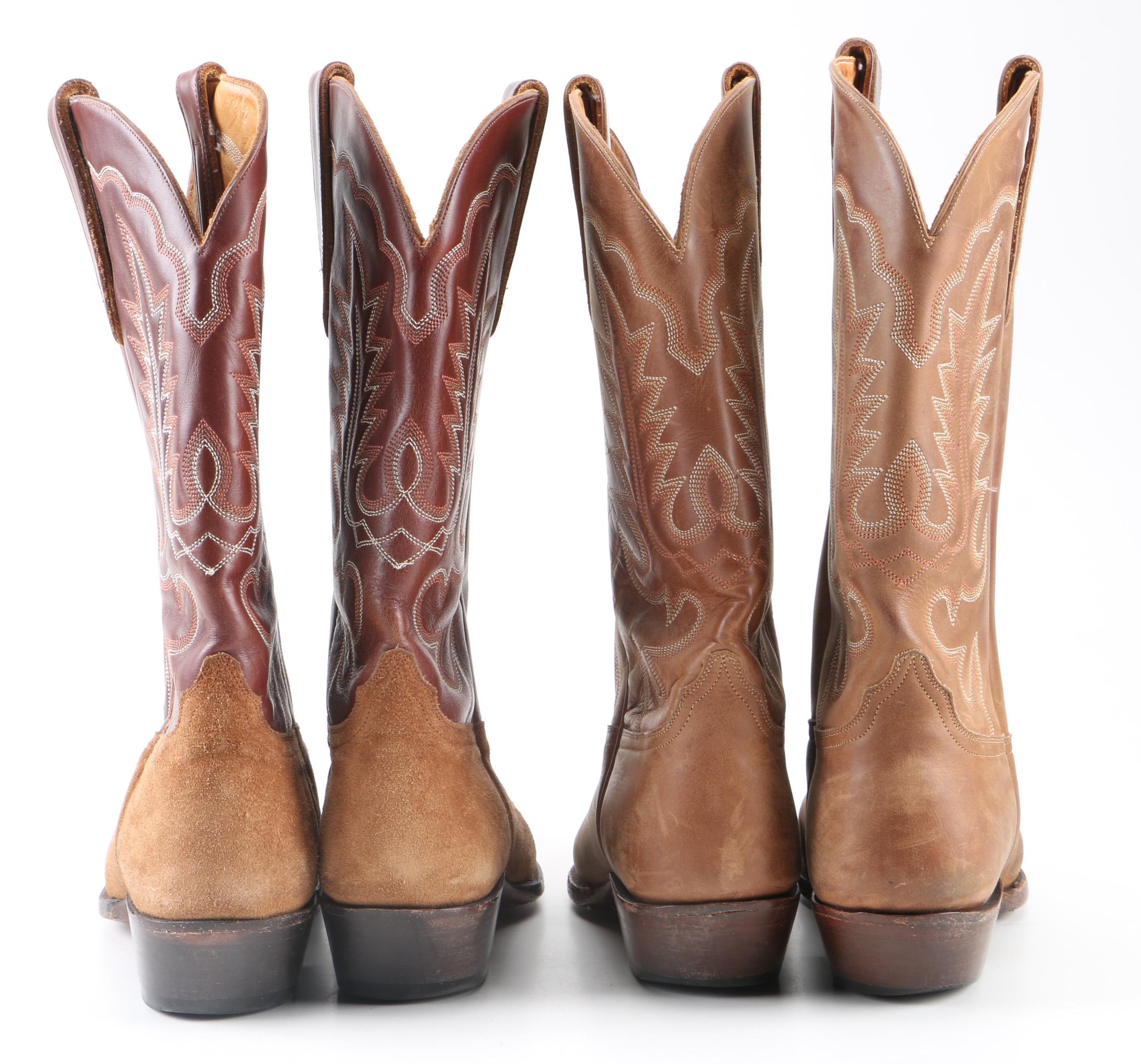 Men's Brown Leather and Suede Cowboy Boots