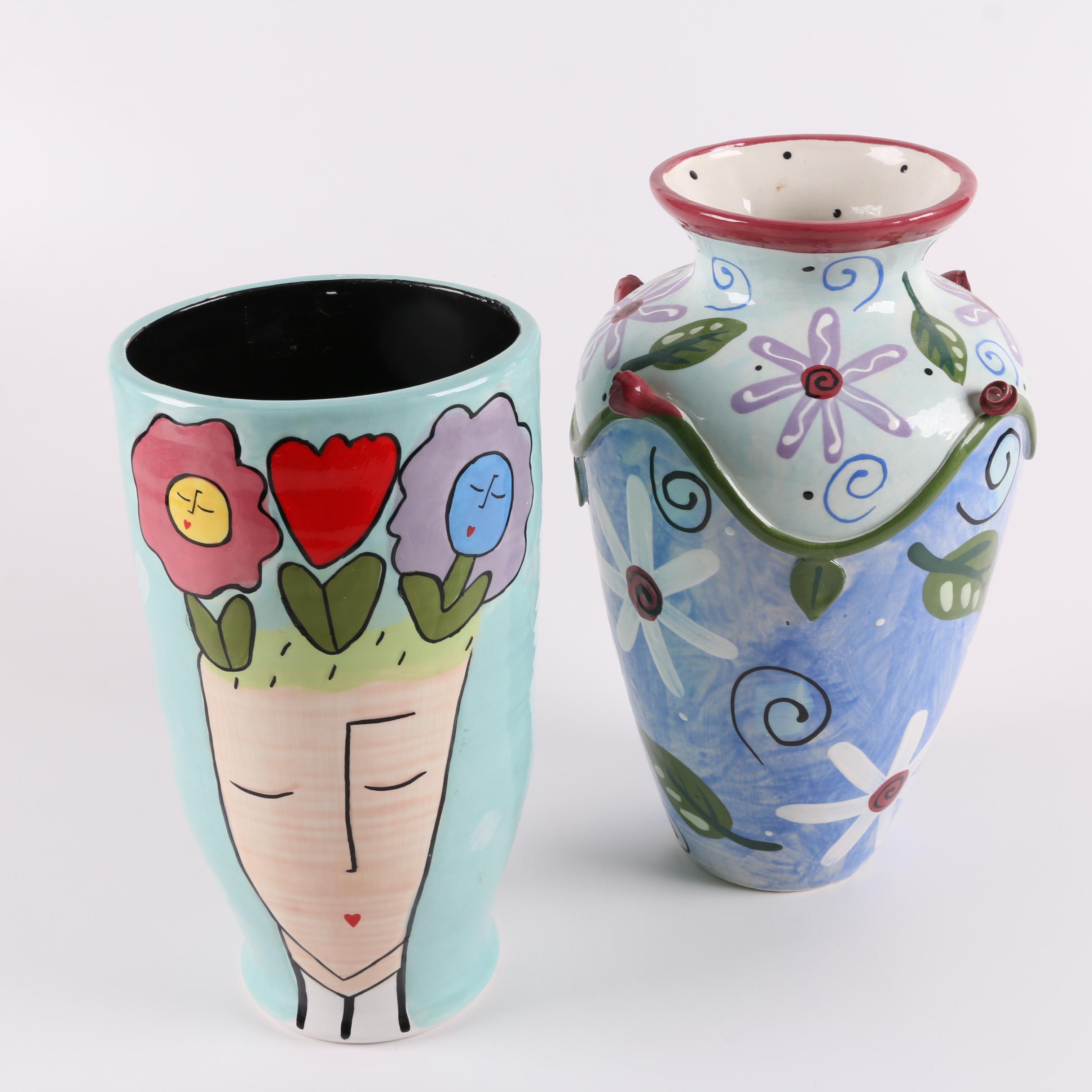 Contemporary Ceramic Vases Including Silvestri