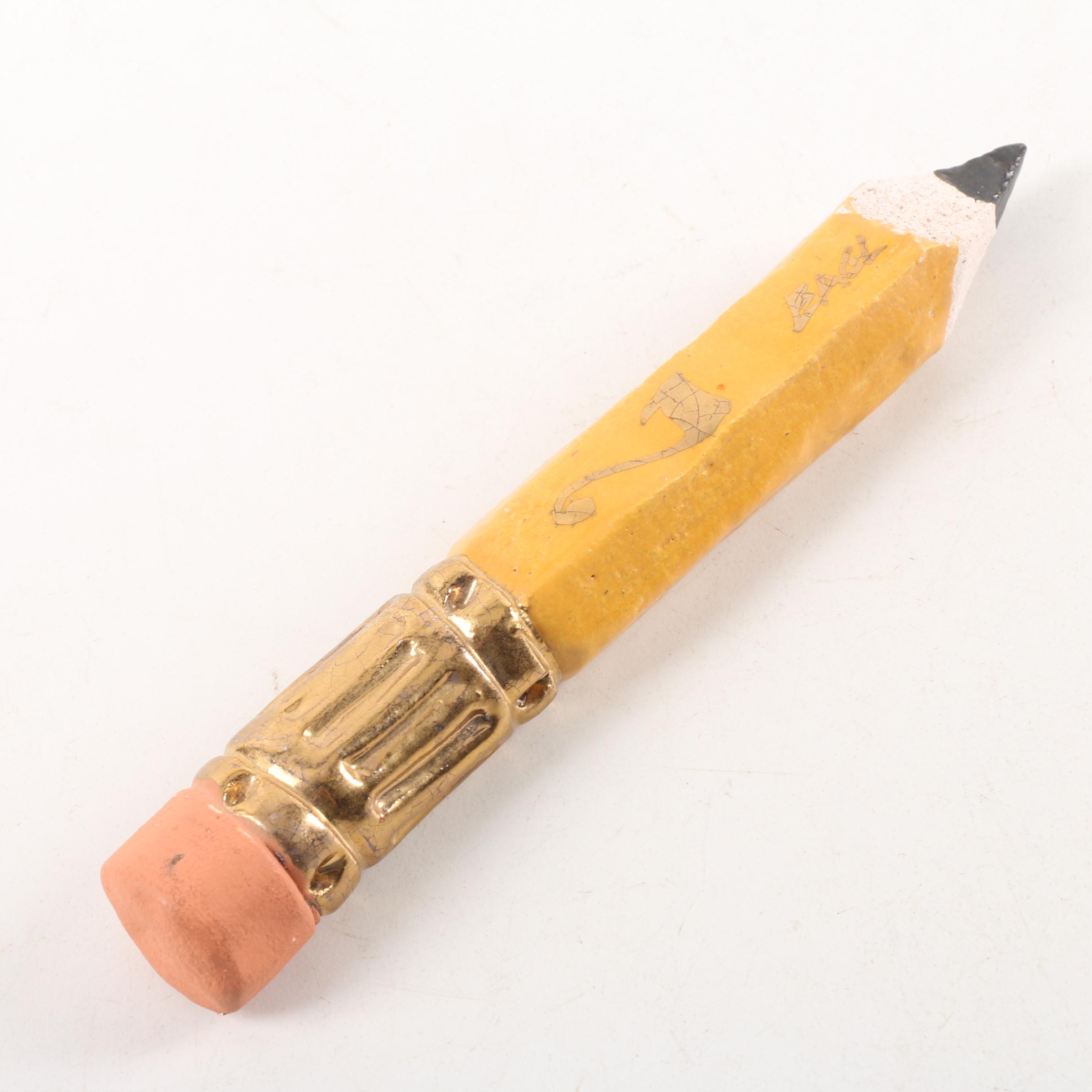 Polychrome Ceramic Sculpture of Eagle Brand #2 Pencil