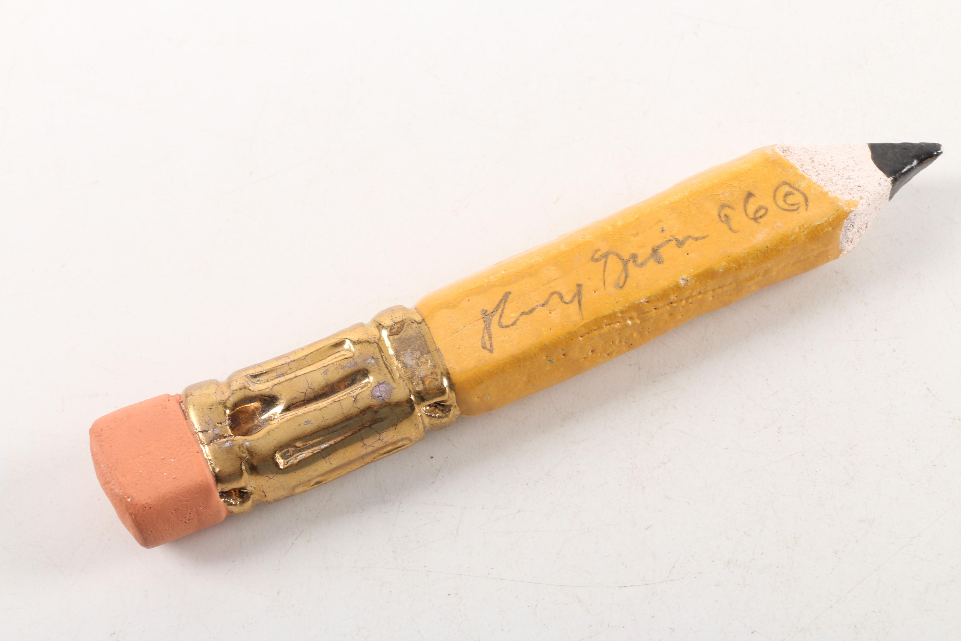 Polychrome Ceramic Sculpture of Eagle Brand #2 Pencil