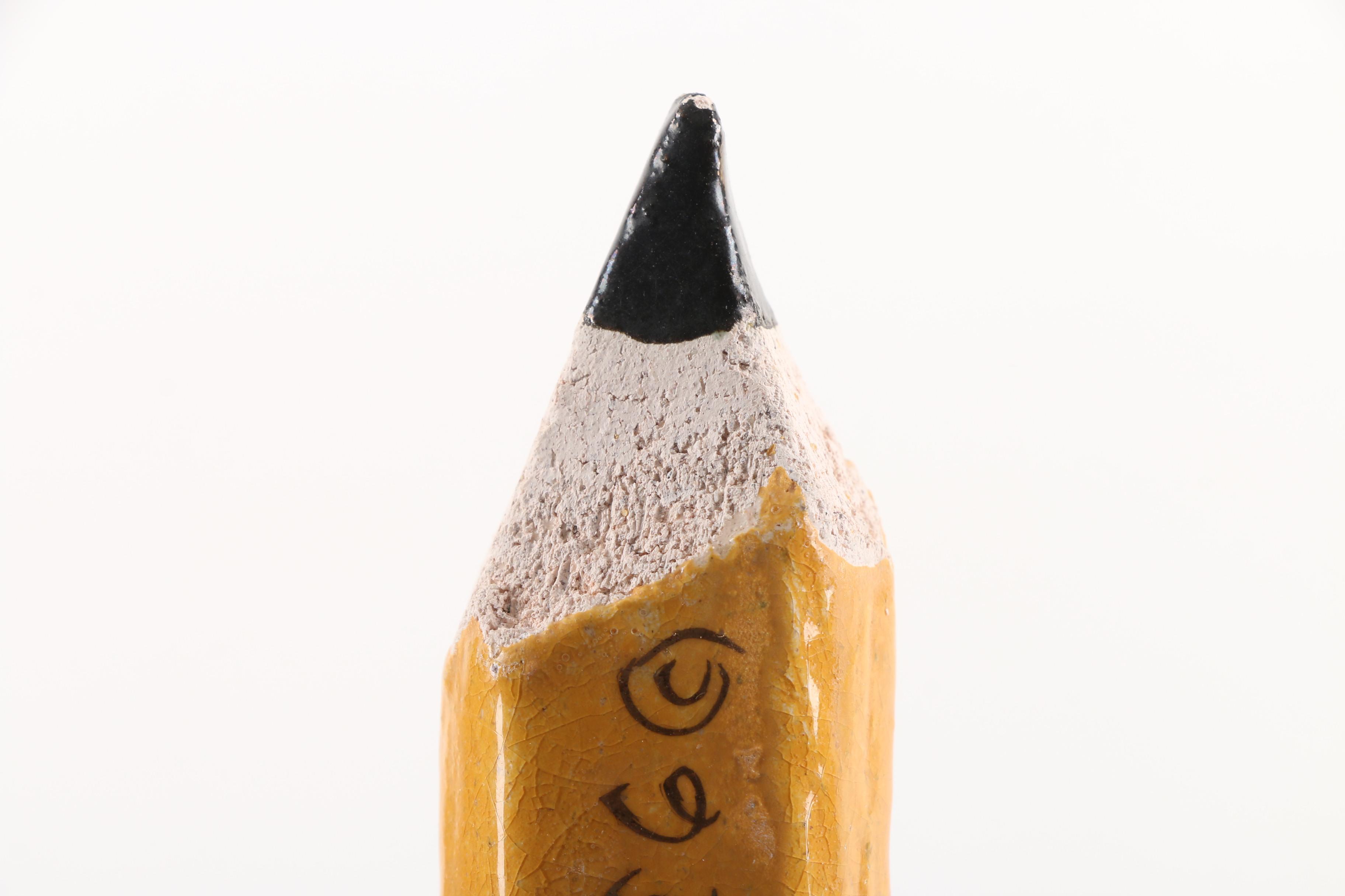 Polychrome Ceramic Sculpture of Eagle Brand #2 Pencil