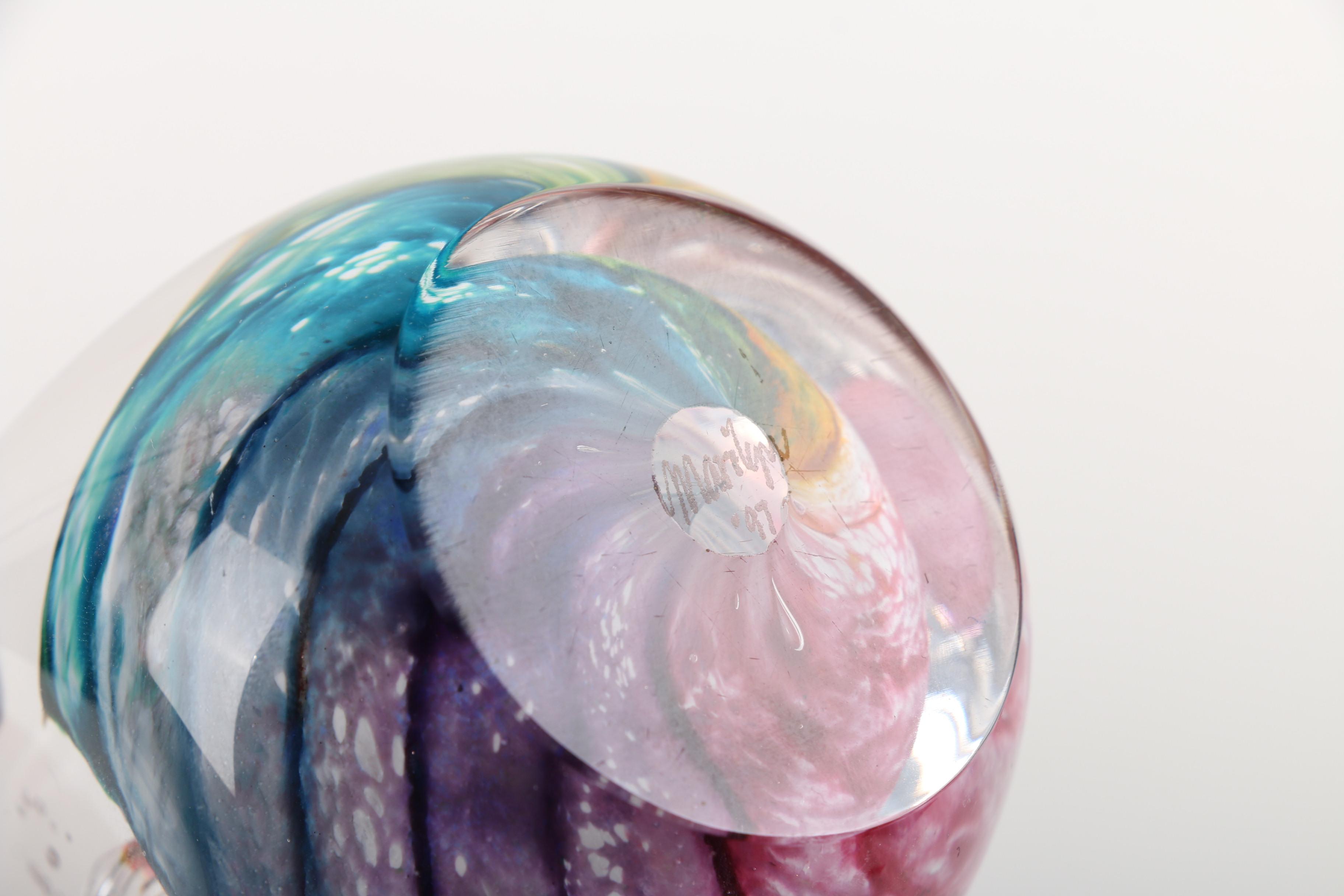 Marilyn Kimble Holt 1997 Art Glass Paperweight