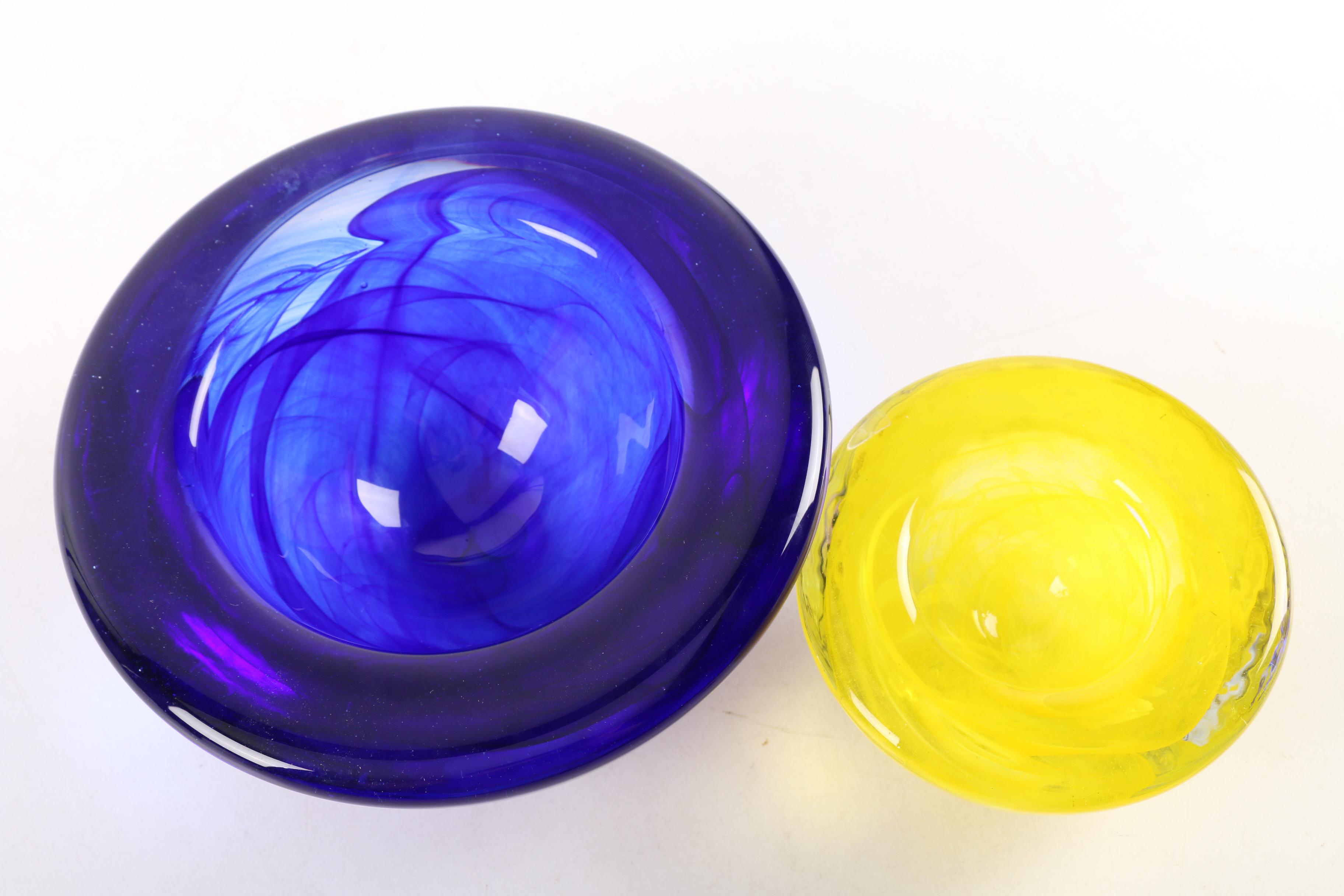 Kosta Boda "Atoll" Art Glass Bowls