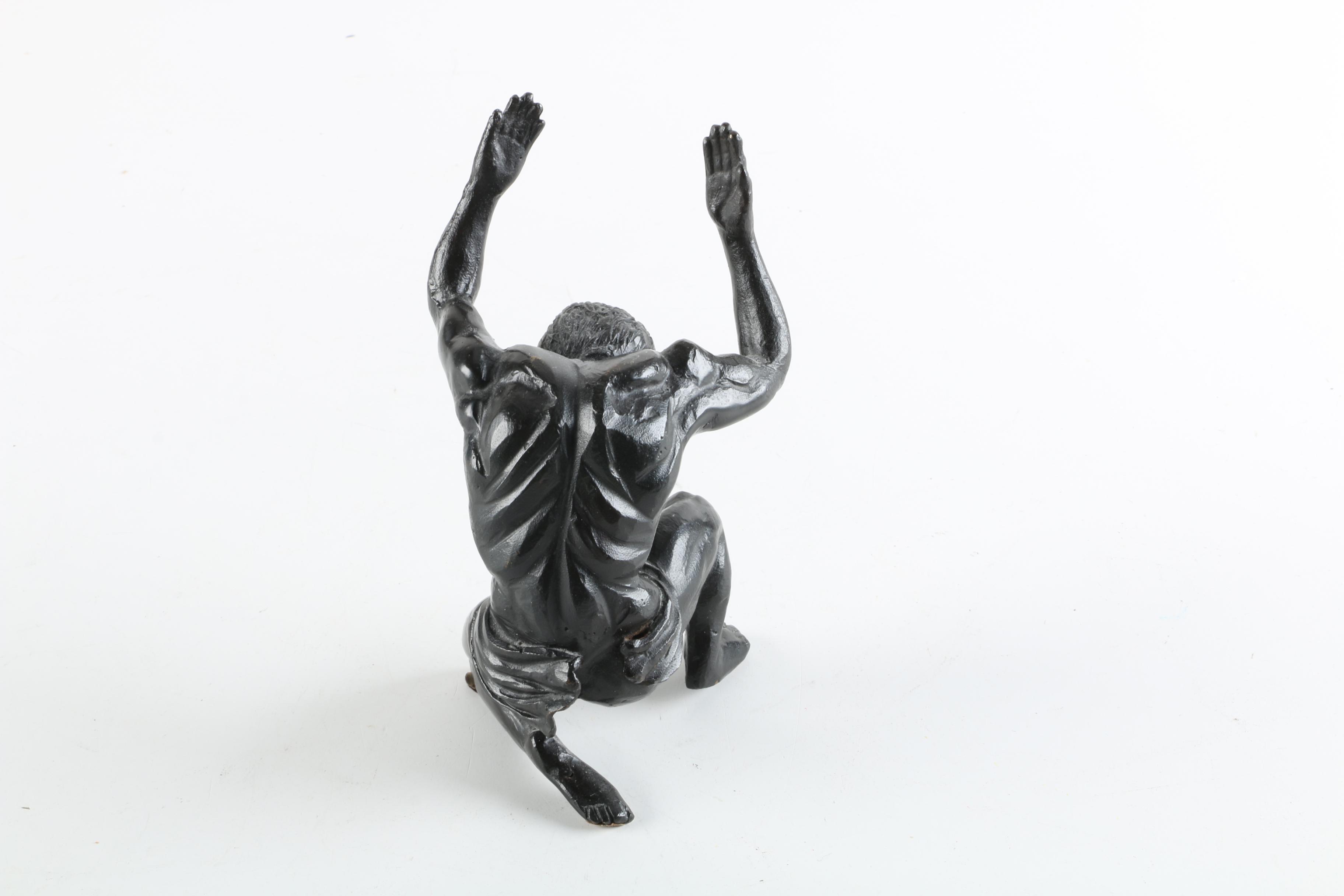 Atlas Metal Figurine with Crystal Orb