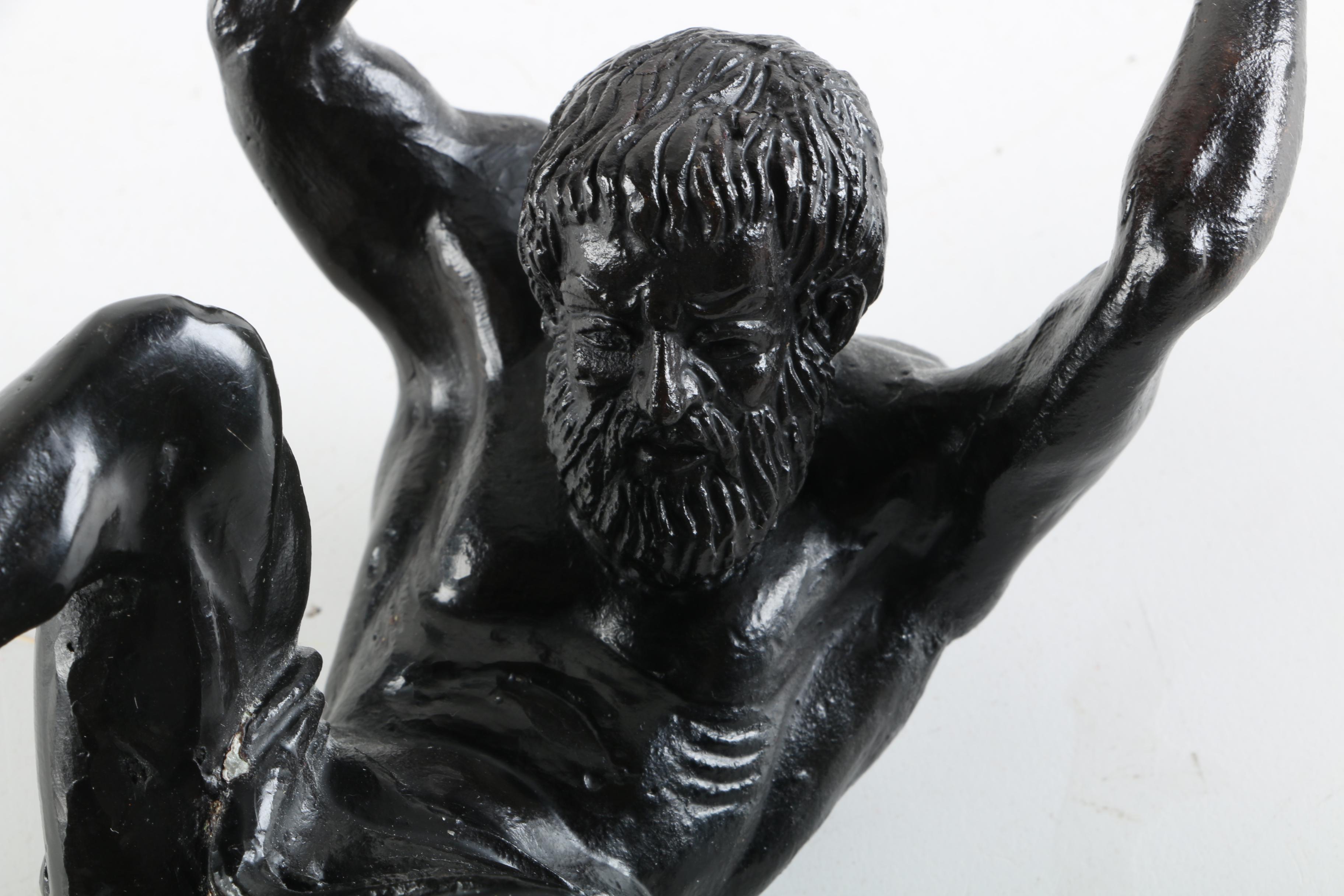 Atlas Metal Figurine with Crystal Orb