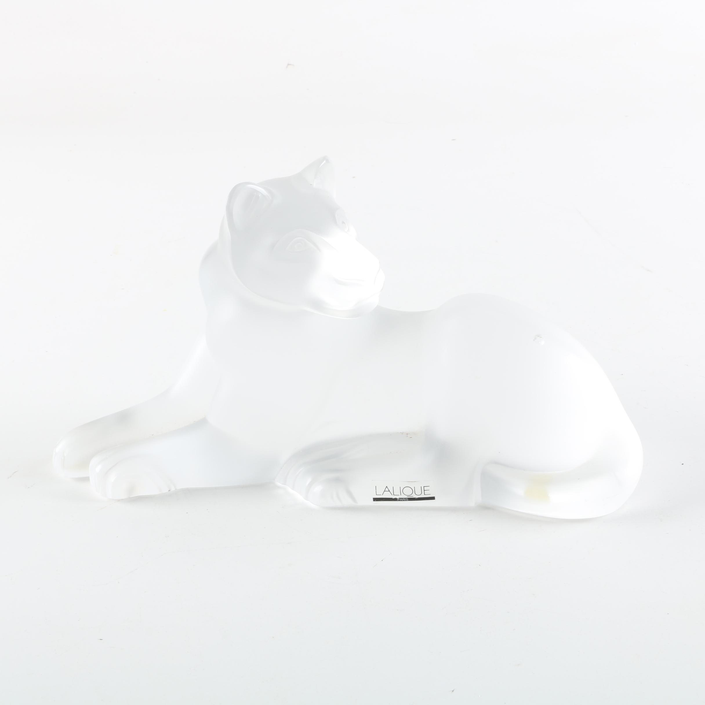 Lalique "Simba Lioness" Frosted Crystal Figurine
