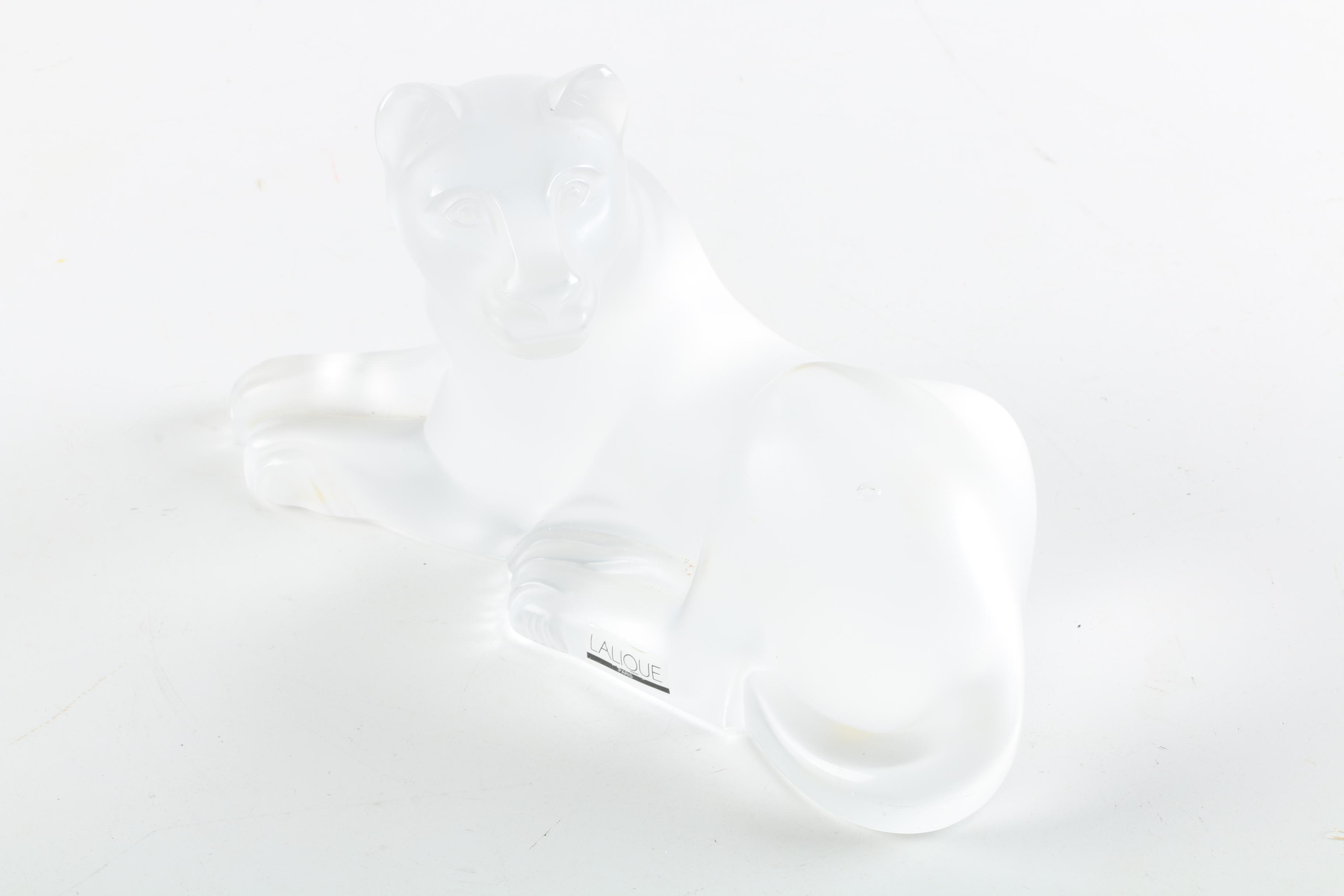 Lalique "Simba Lioness" Frosted Crystal Figurine