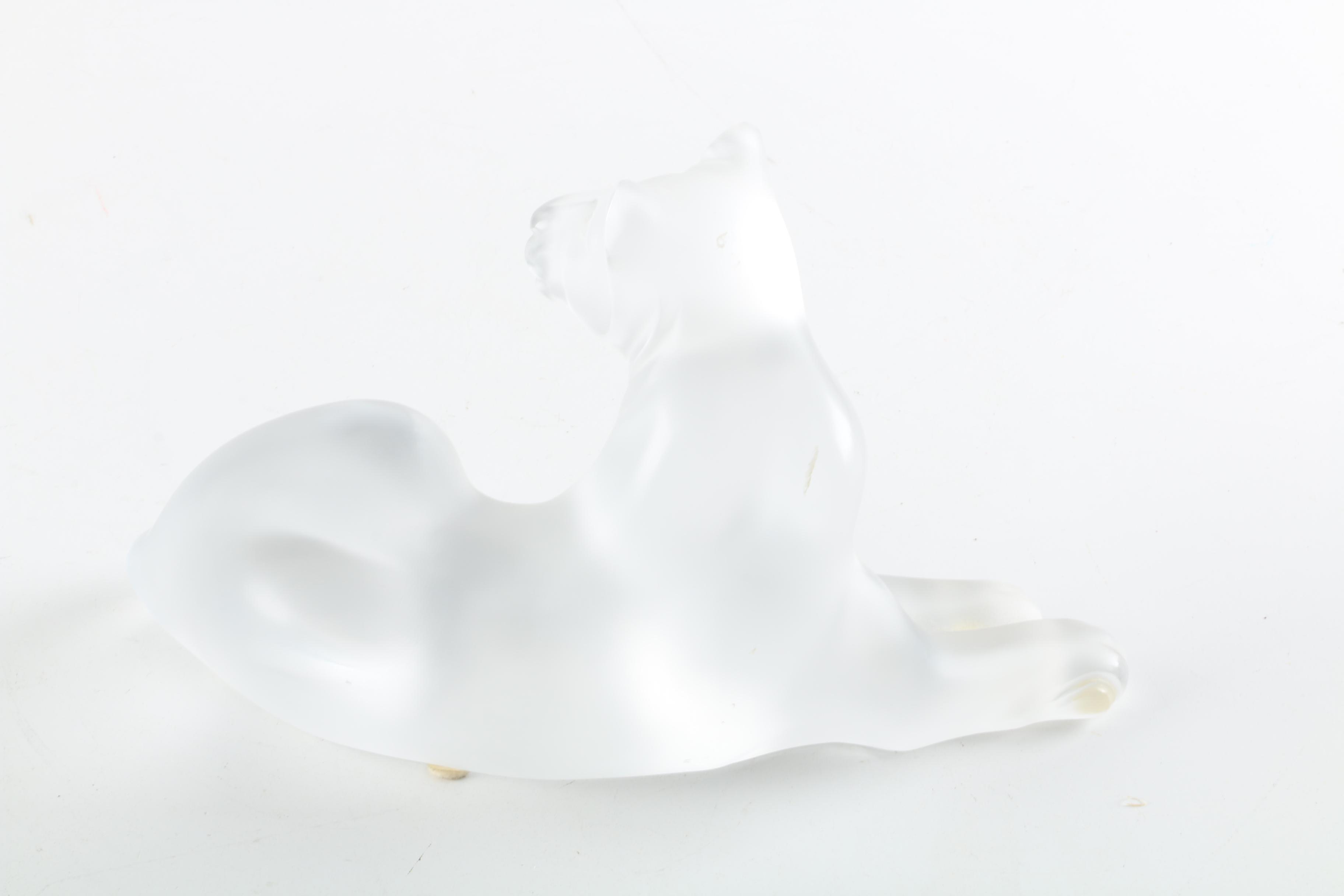 Lalique "Simba Lioness" Frosted Crystal Figurine