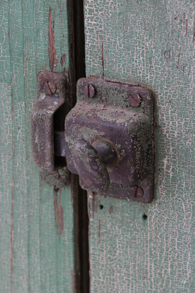 Antique Primitive Green Painted Cupboard