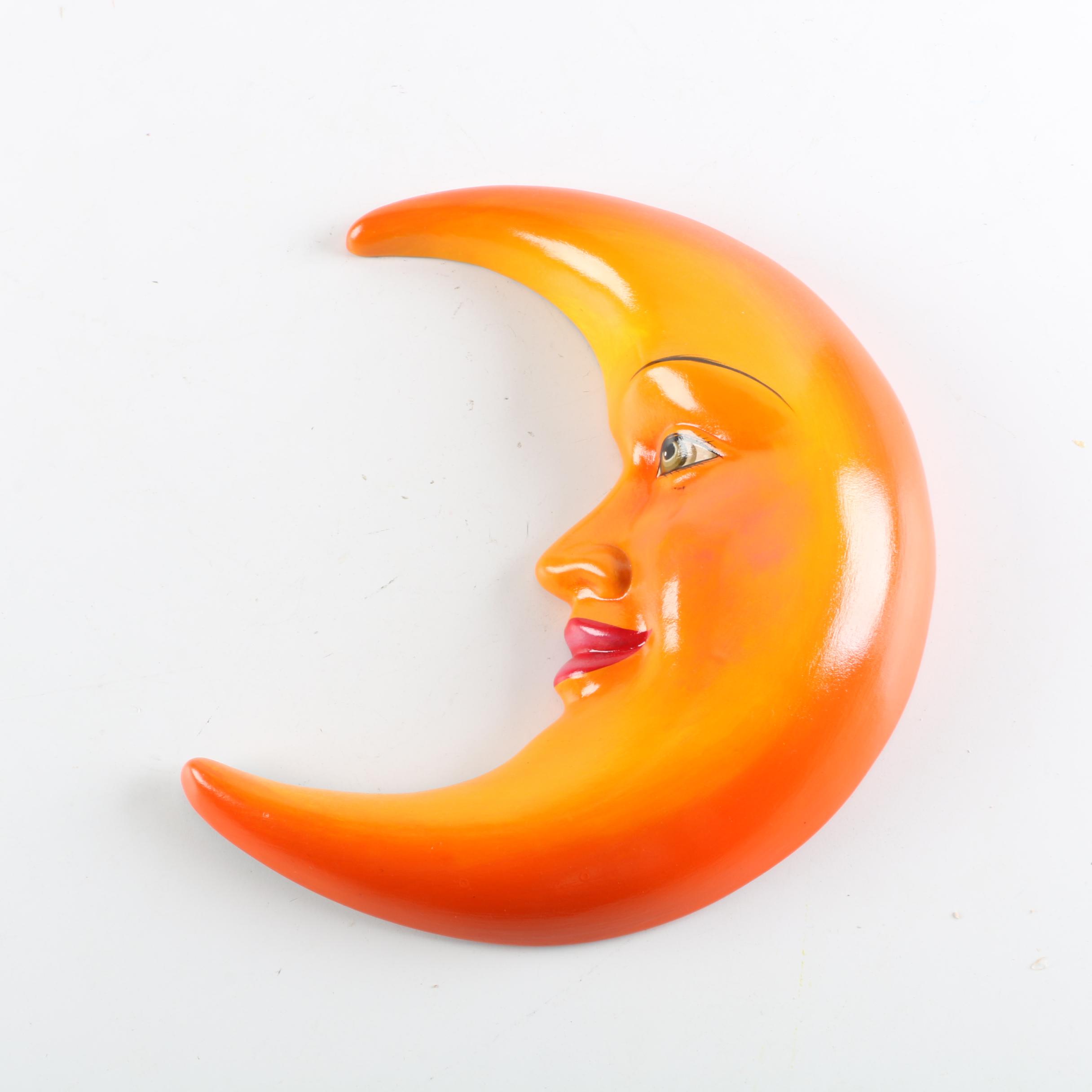 Mexican "El Angel" Ceramic Orange Crescent Moon