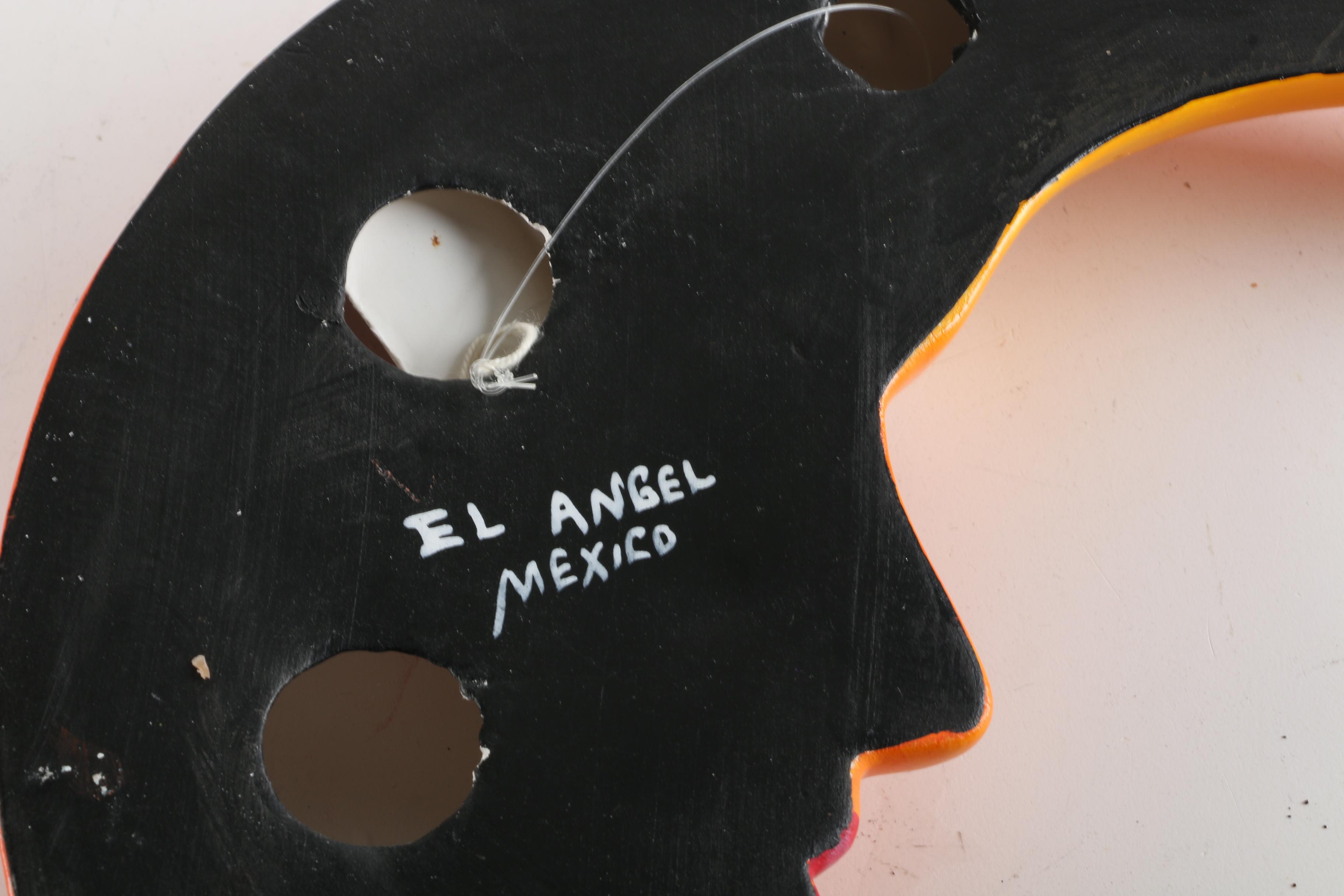Mexican "El Angel" Ceramic Orange Crescent Moon