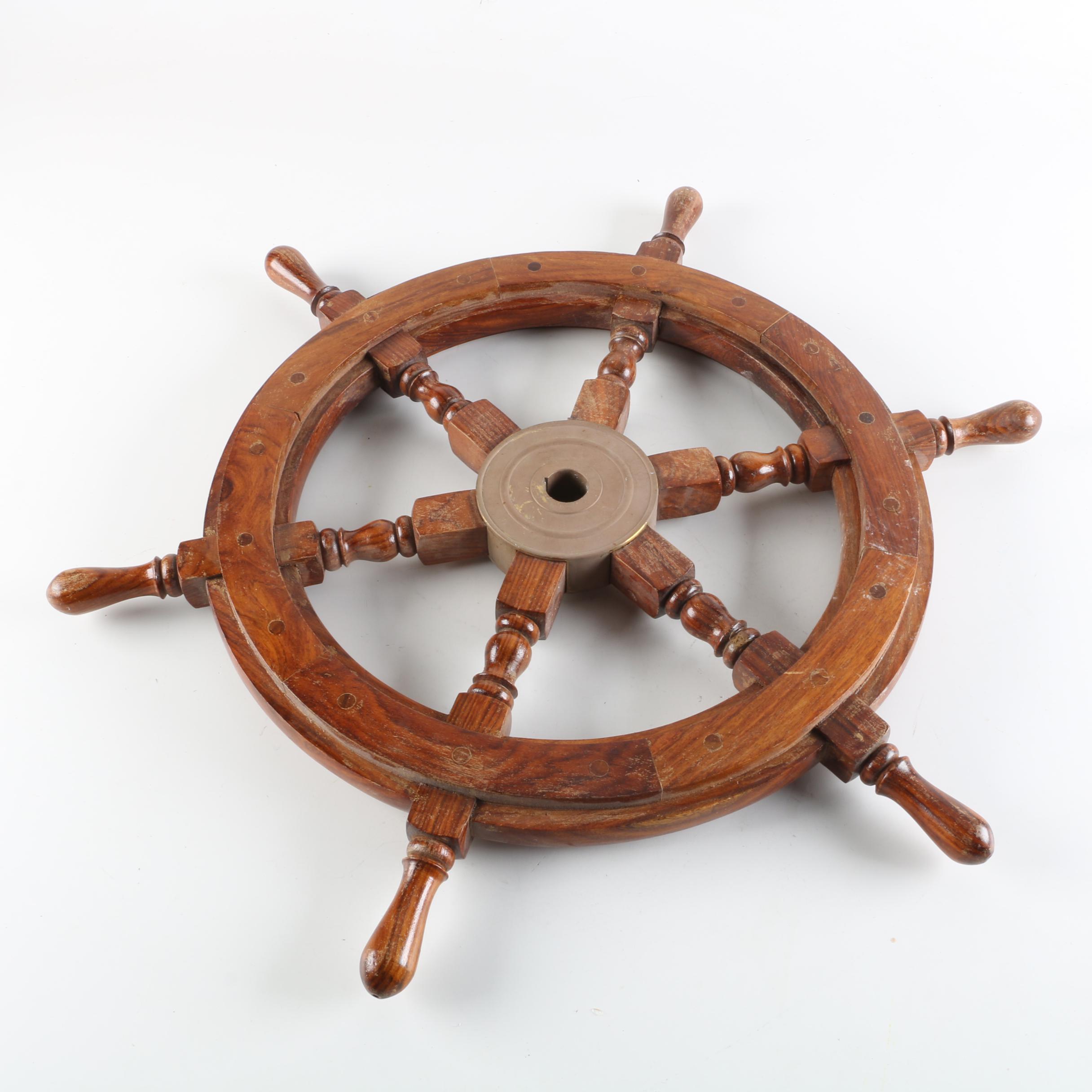 Wooden Ship's Wheel
