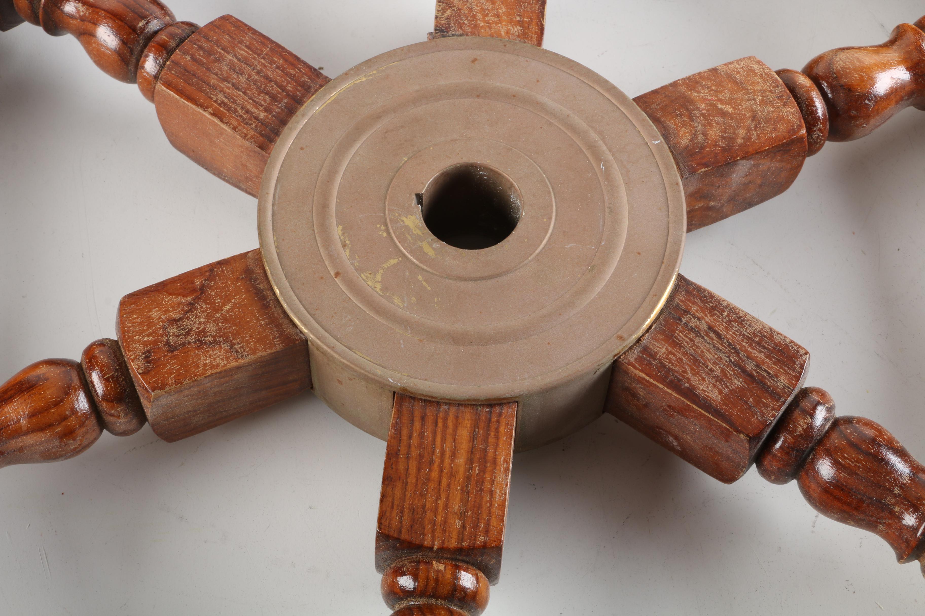 Wooden Ship's Wheel