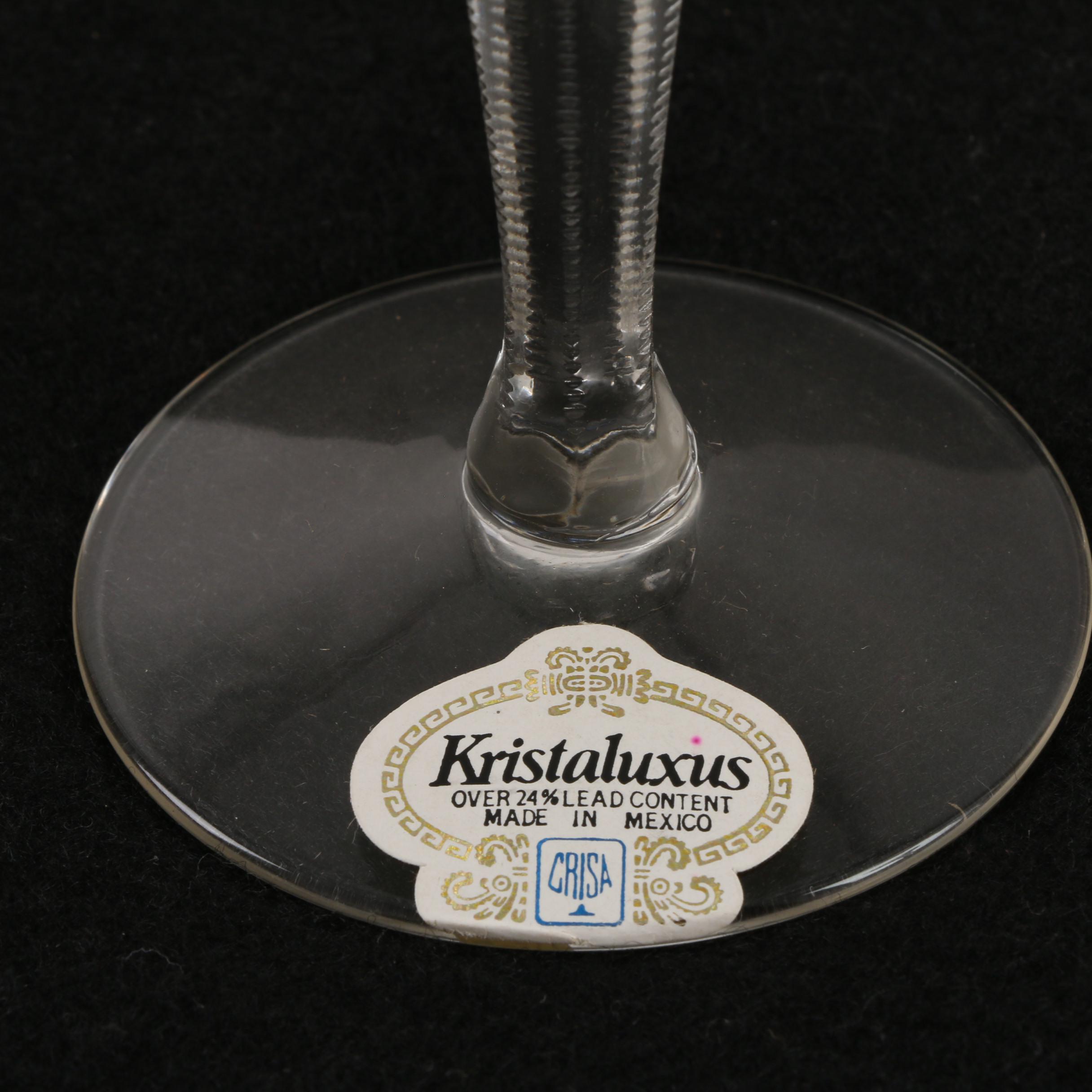 Vintage Kristaluxus Mexican Crystal Wine Glasses