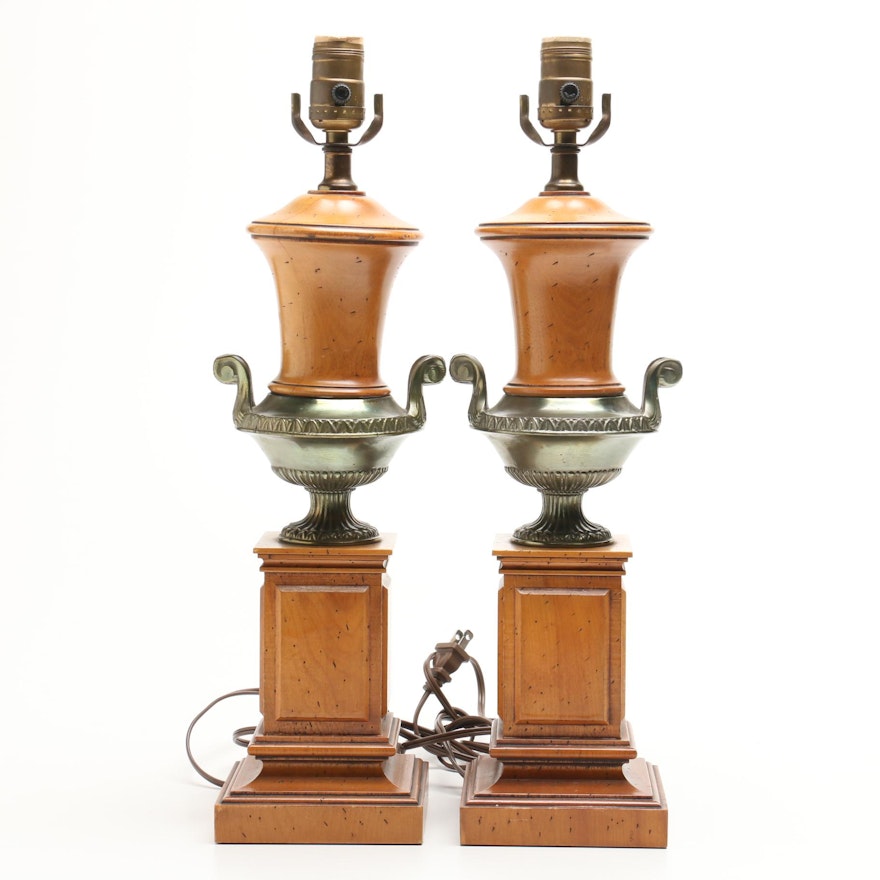 Pair of Wood Table Lamps