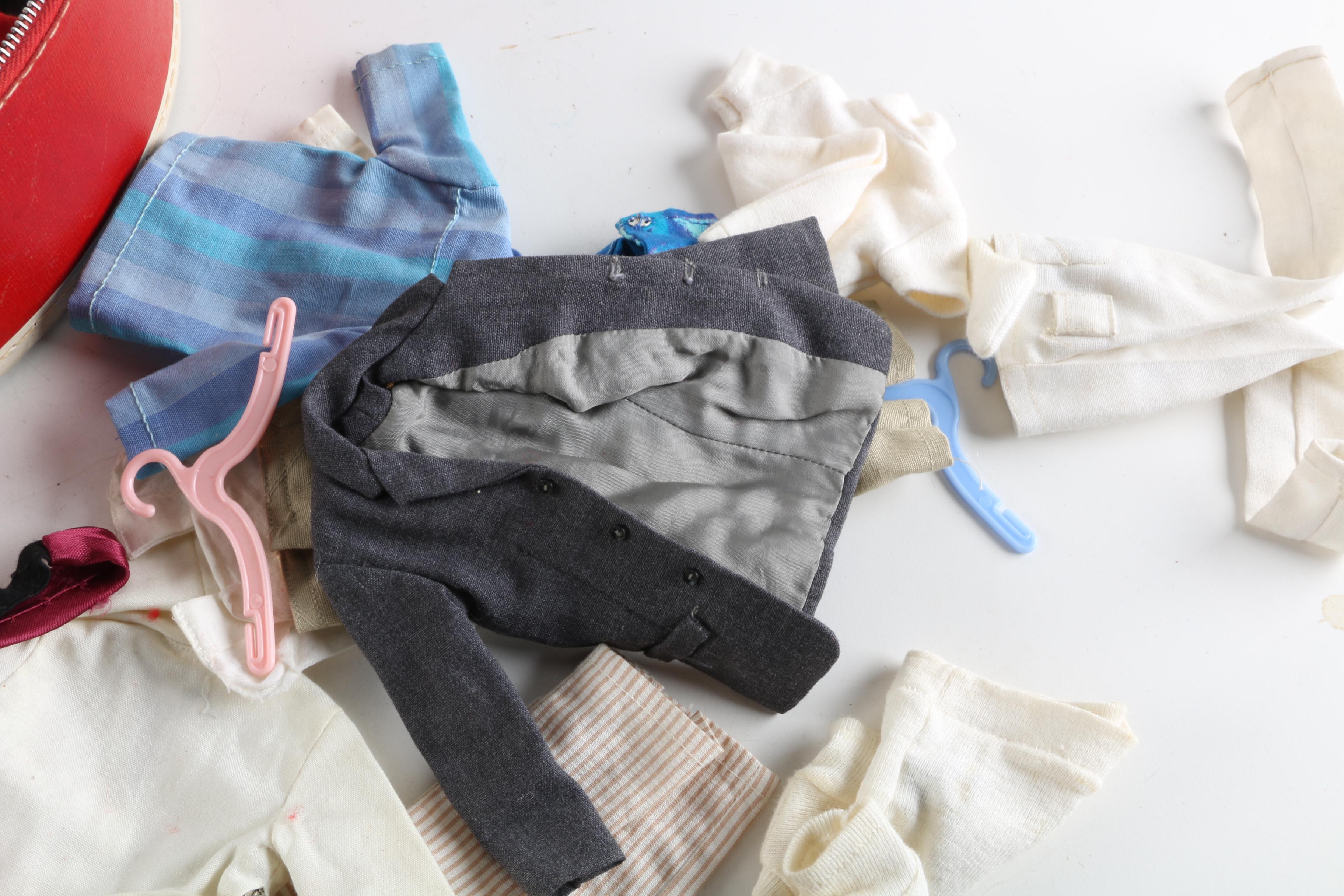 1960s Mattel "Allan" and "Ken" Dolls with Carrying Case and Accessories