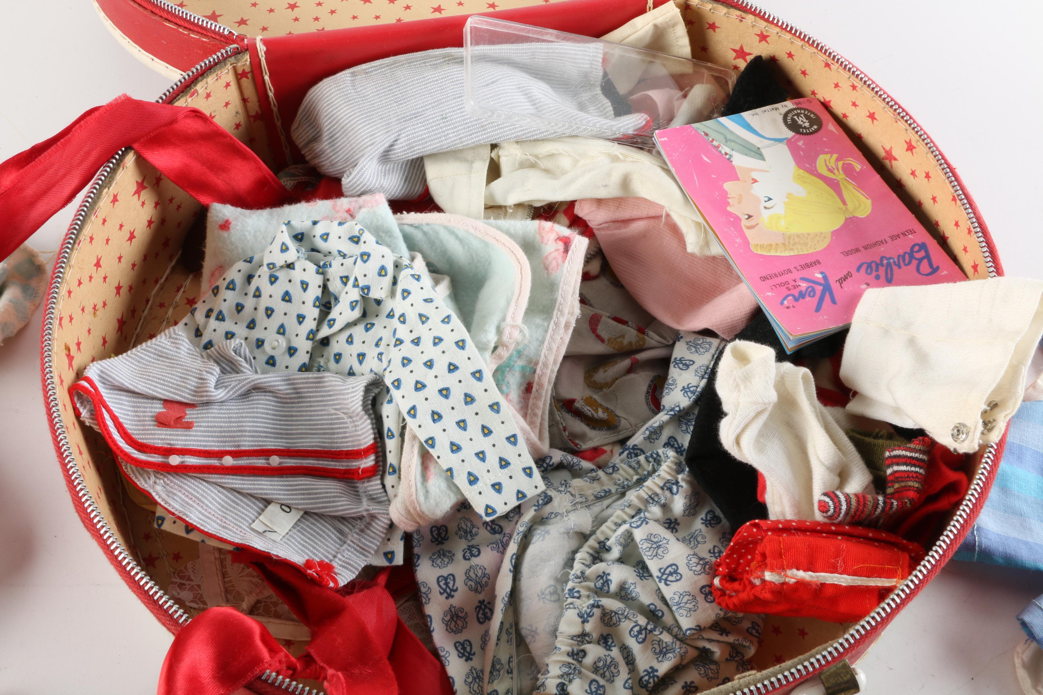 1960s Mattel "Allan" and "Ken" Dolls with Carrying Case and Accessories