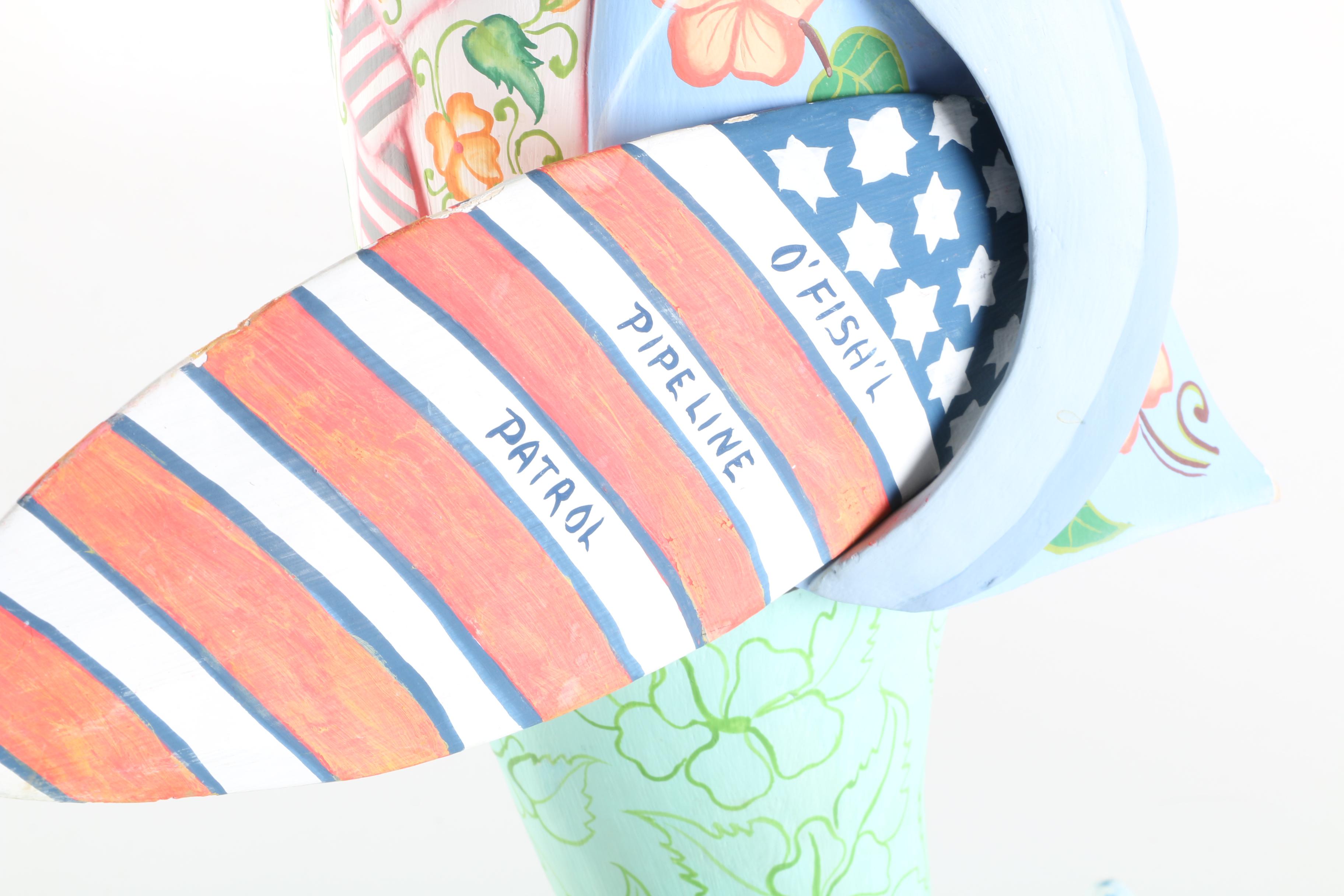 D. Waller Polychrome Wood Sculpture "Rogue Dolphin"