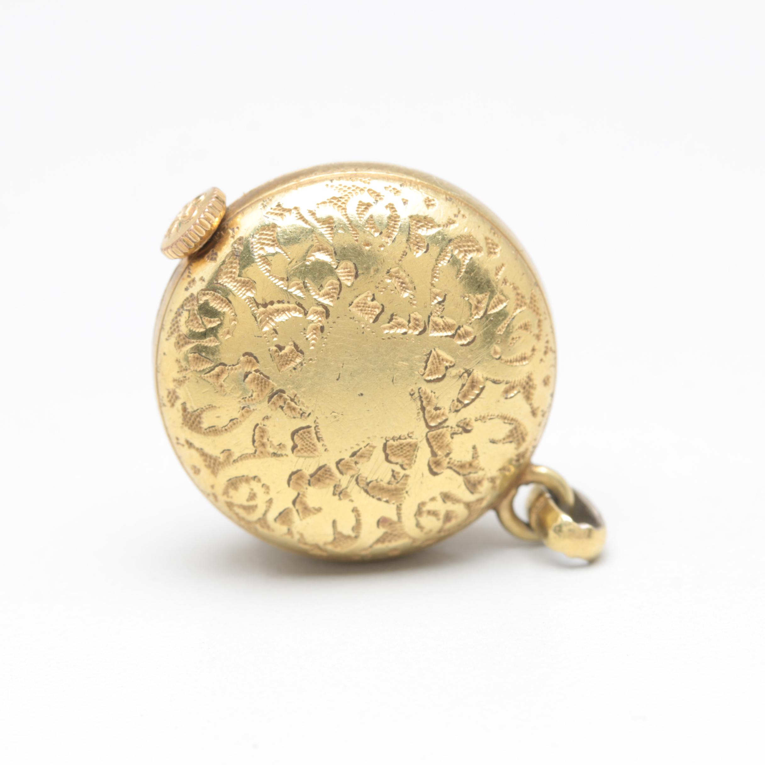 Circa 1960s Nadine Swiss Gold Plated Pendant Watch