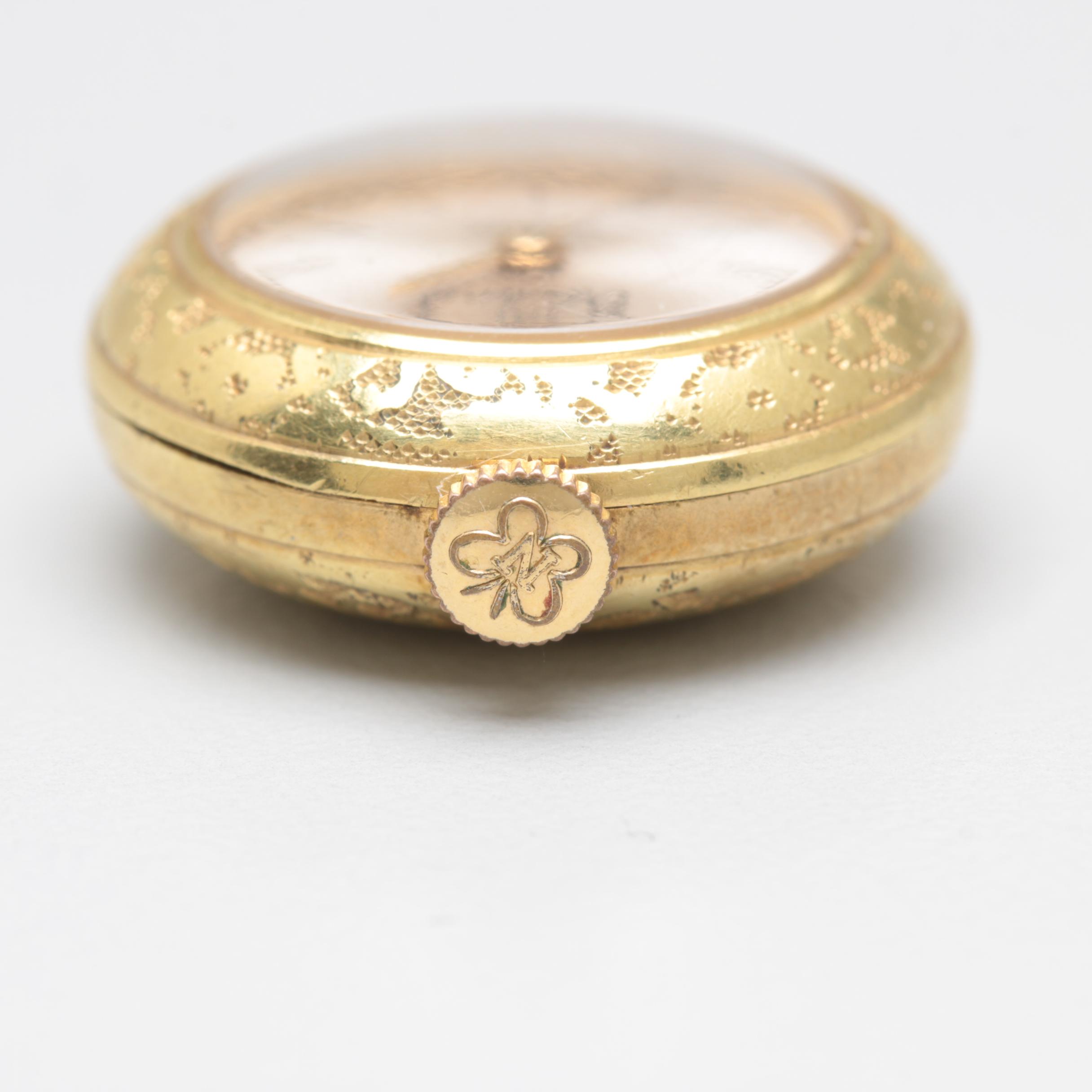 Circa 1960s Nadine Swiss Gold Plated Pendant Watch