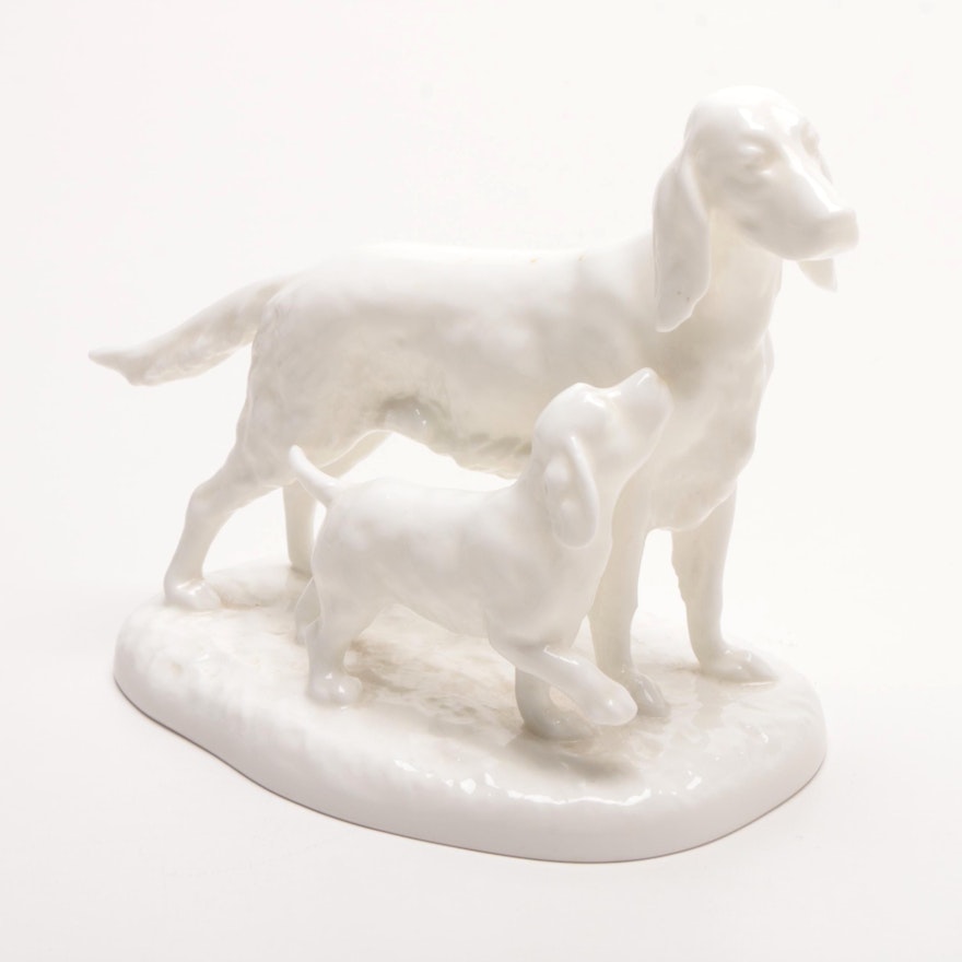 Noritake "Setter and Pup" Mother's Day Figurine, 1977